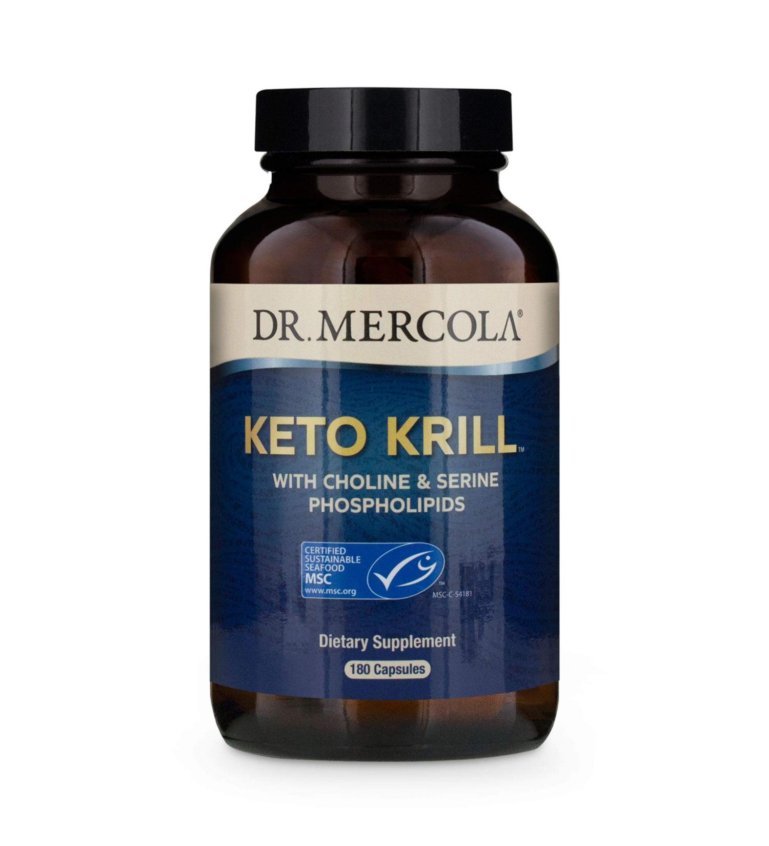 Dr. Mercola Keto Krill Oil - 180 Capsules with Choline & Phospholipids for Optimal Health - Buy Online on GoSupps.com