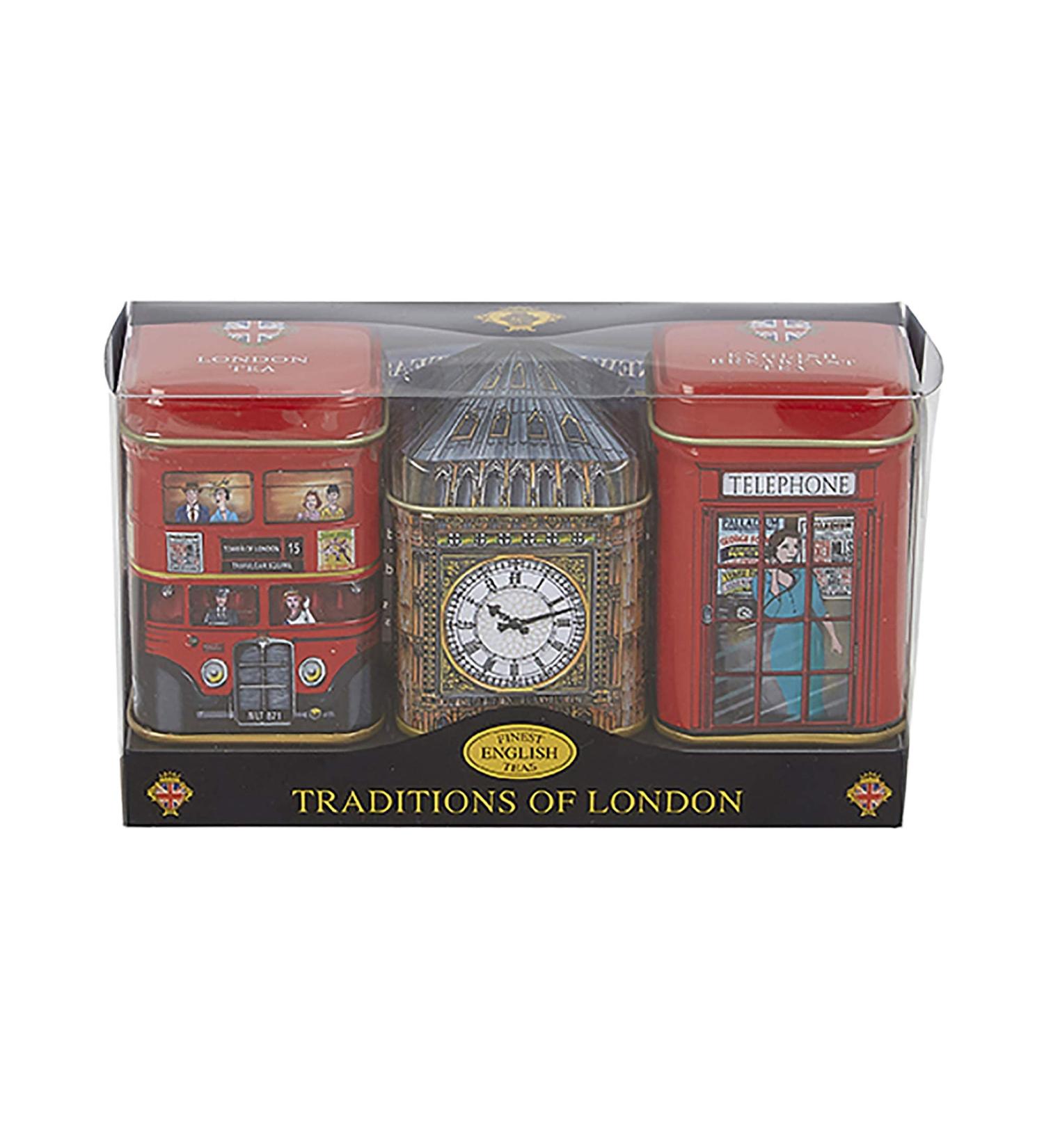 New English Teas Traditions of London Mini Tin Triple Pack Loose Tea 65g - Set of 3 | Premium English Tea Collection - Buy Online on GoSupps.com