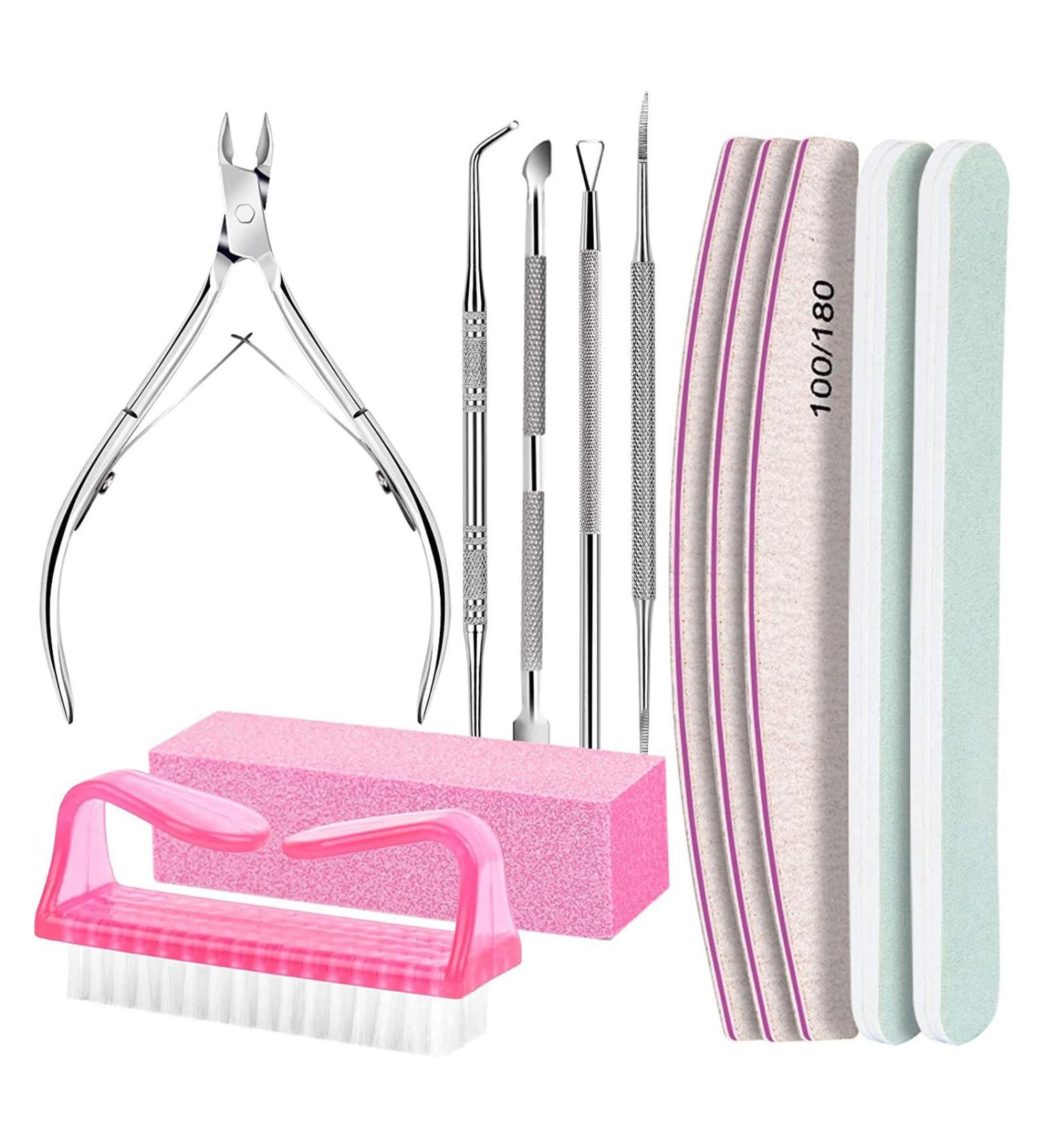 Camidy Manicure Set Nail Tools Nail File and Buffer Set Double-Sided Nail Files Polishing Files Cuticle Nippers Pusher Peeler Toenail File Lifter Brush for Manicure Medium 1.0 - Buy Online on GoSupps.com
