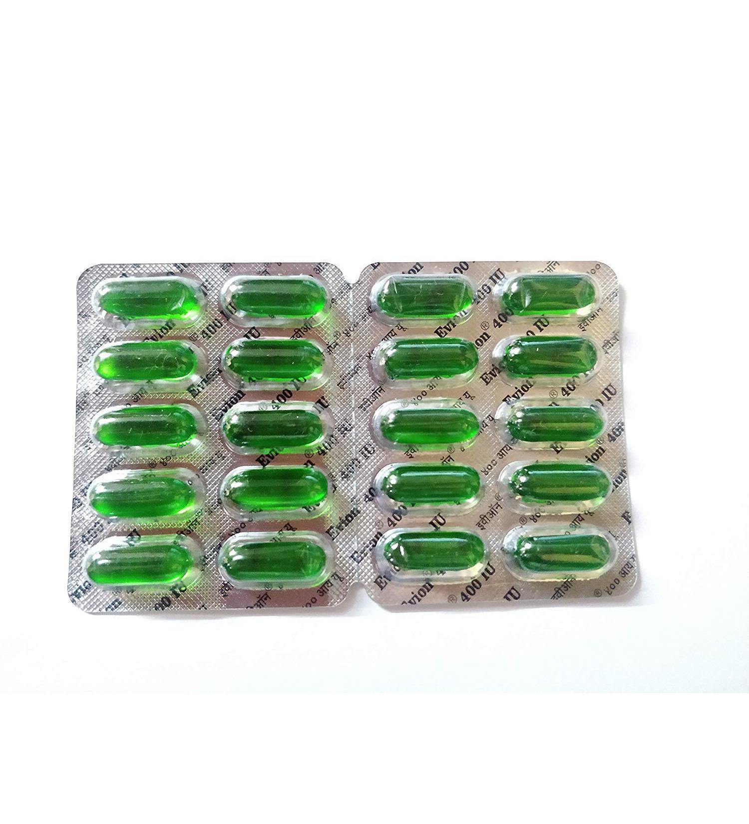 Nk GLOBAL Evion Vitamin E 400mg Capsules for Face Hair Growth Nails Glowing Skin 150 Piece Set Natural Vegan Facial Vitamins - Buy Online on GoSupps.com