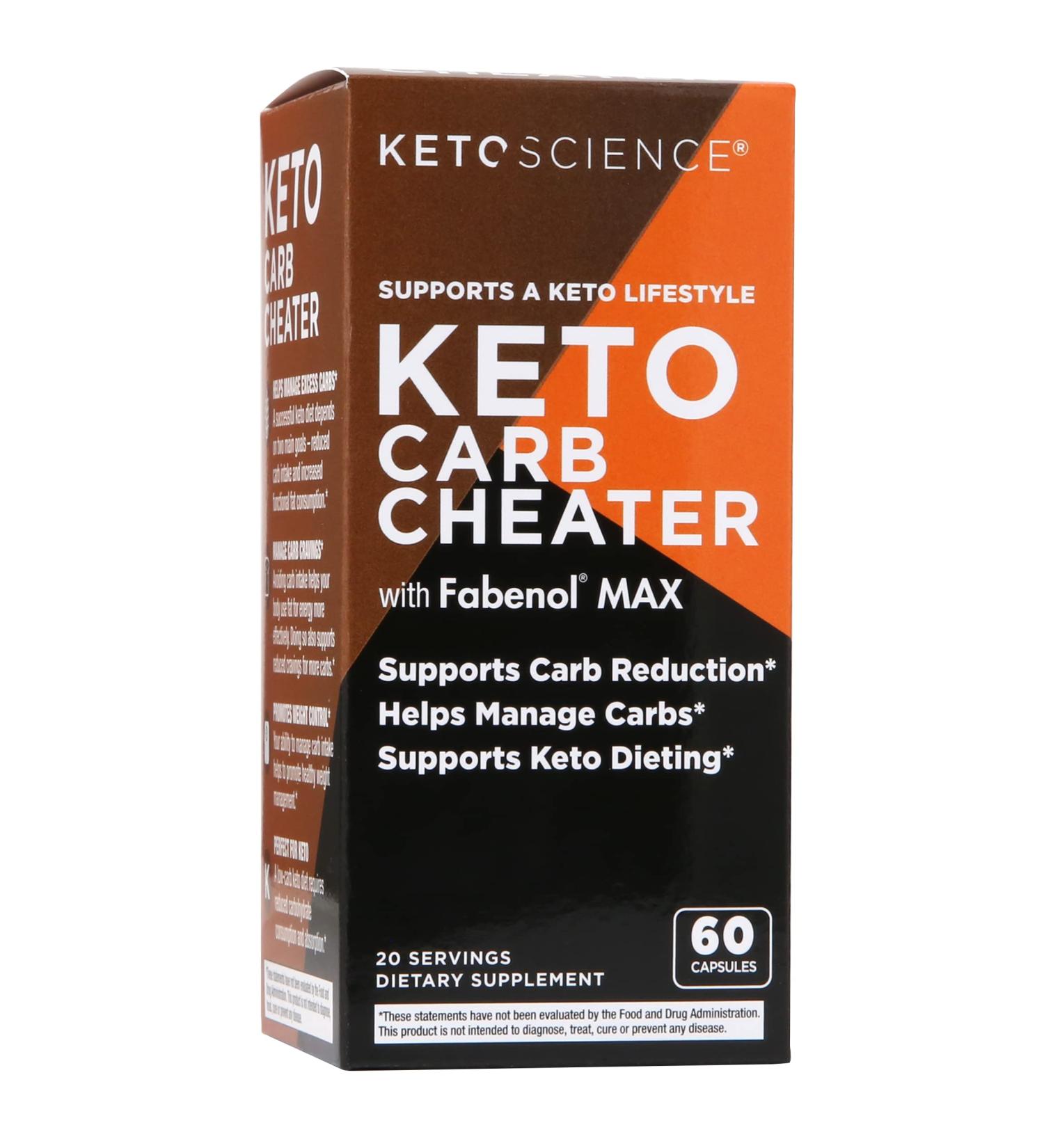 Keto Science Keto Carb Cheater: Carb Reduction Support with White Kidney Bean Extract - 20 Servings - Orange - Buy Online on GoSupps.com