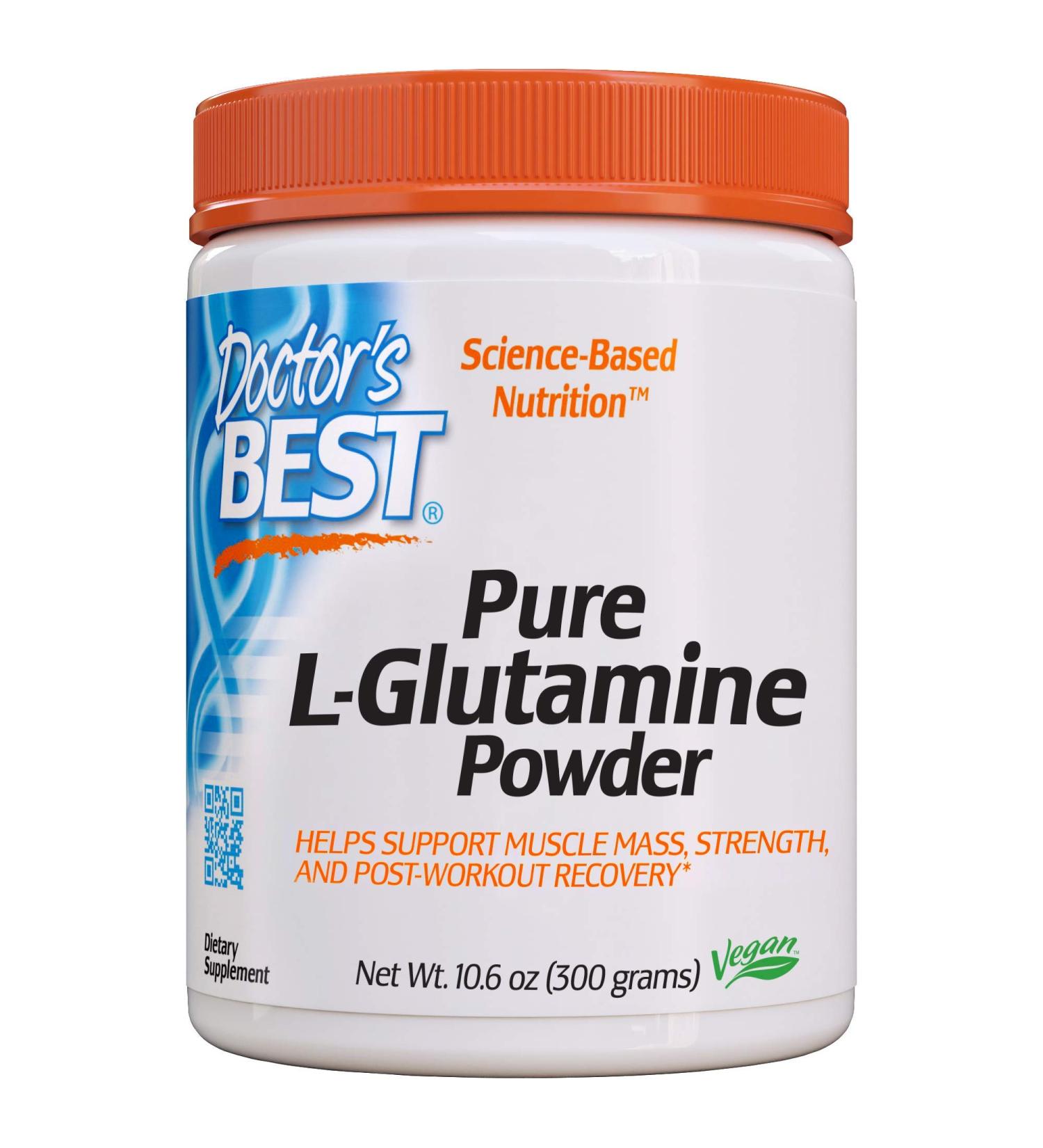 Doctor's Best Pure L-Glutamine Powder 10.6 oz - High-Quality Amino Acid Supplement - Buy Online on GoSupps.com