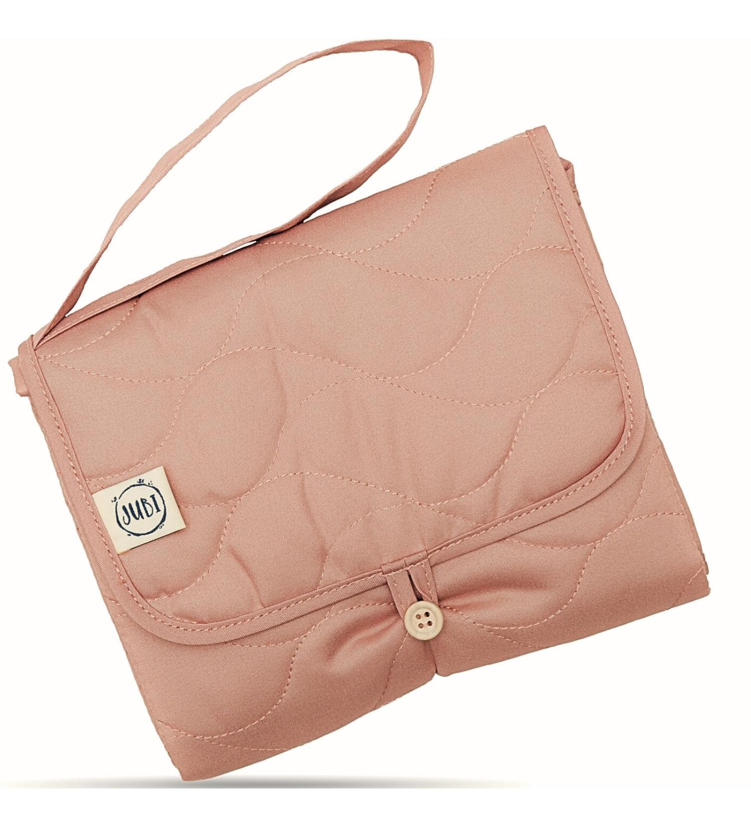 Jubi Dirty Pink Changing Pad - Organic Cotton & kotex Polyester Diaper Pad with Space for 4 Diapers & Wet Wipes - Perfect for On-the-Go! - Buy Online on GoSupps.com