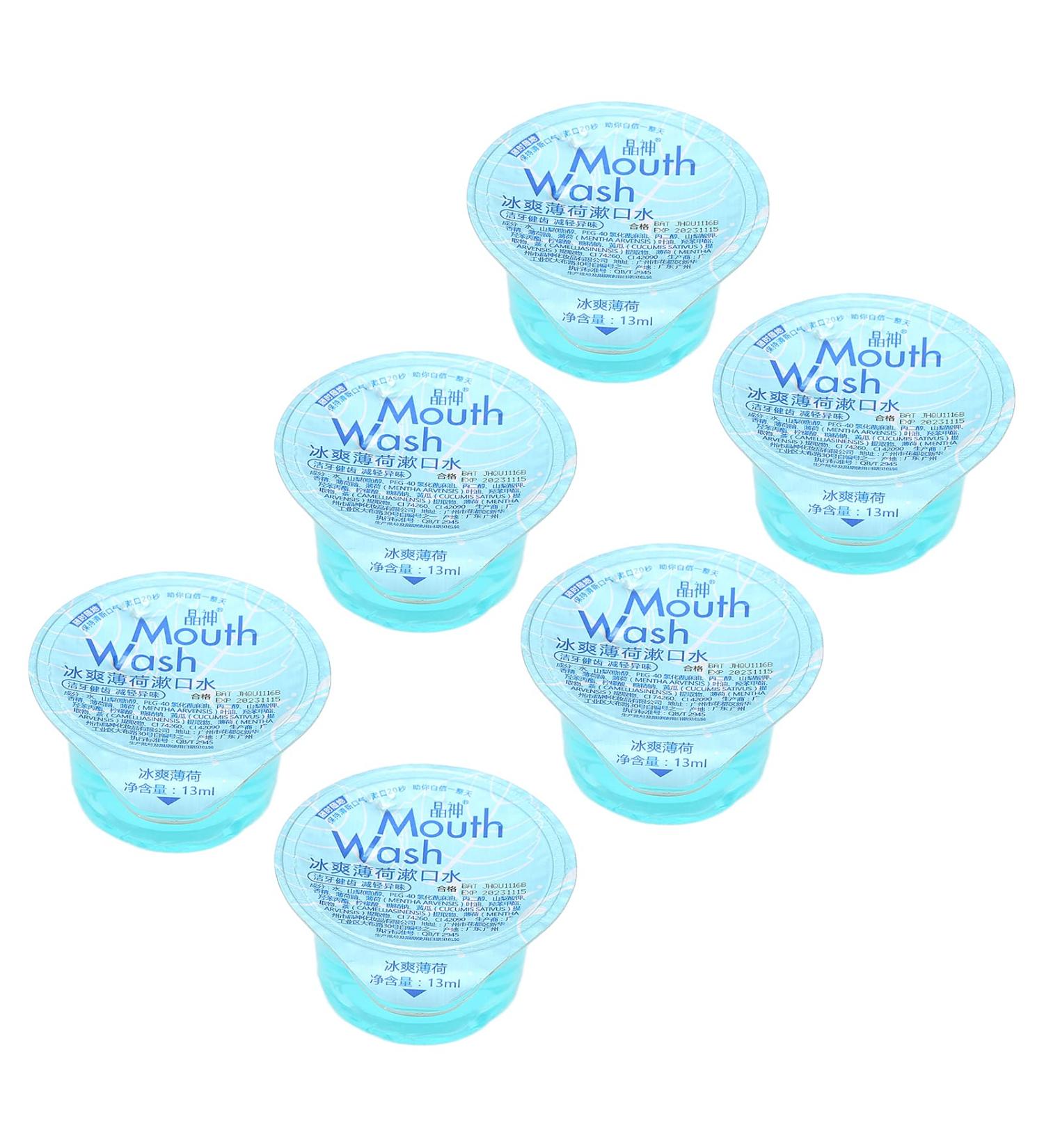6 Pack Travel Size Mint Mouthwash - Disposable Freshening Breath | 78 Ml - Perfect for International Travel - Buy Online on GoSupps.com