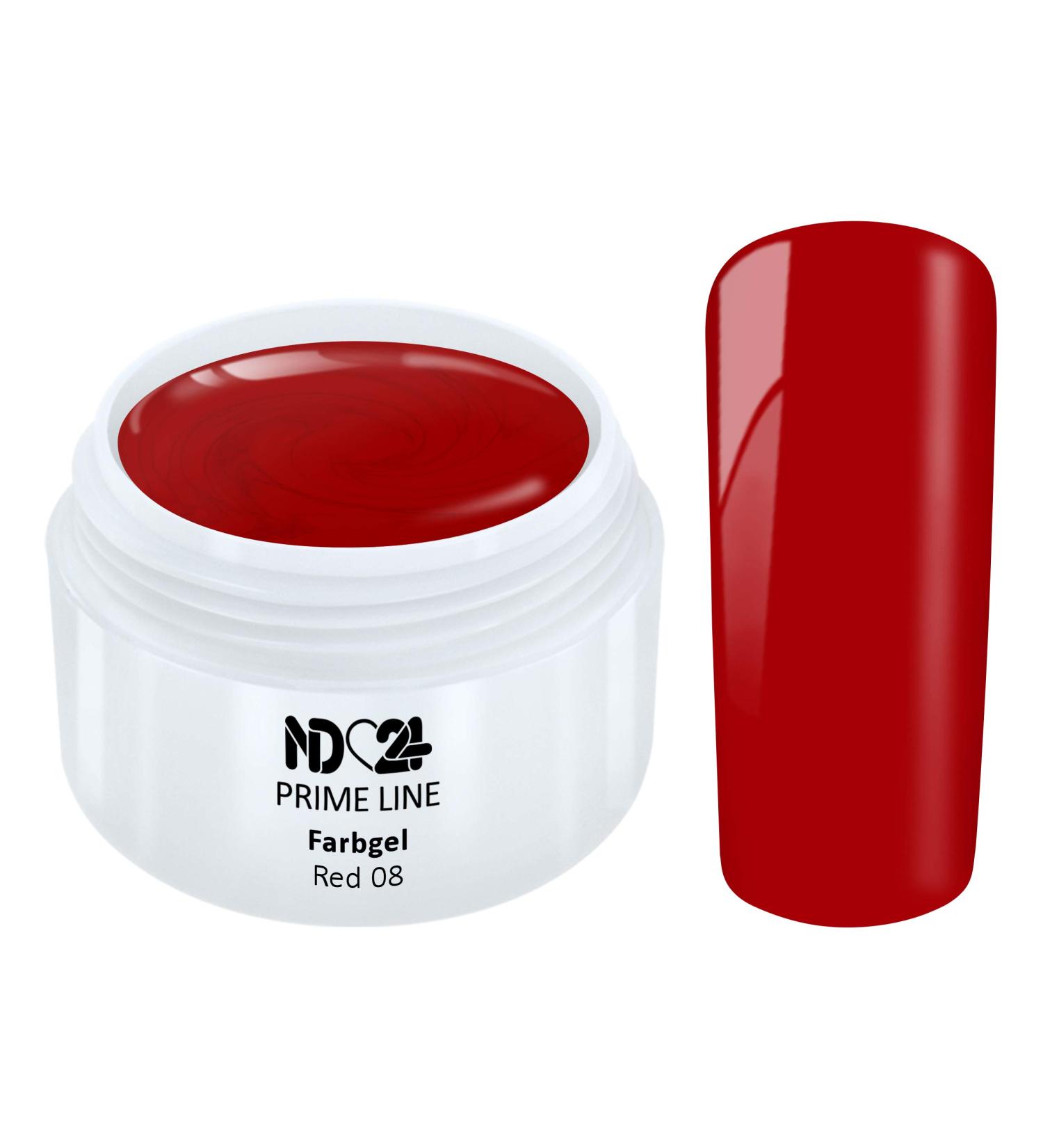 Prime Line - Color Uv Gel Led Color Gel Red 08 Red Studio Quality - Made in Germany - 5ml