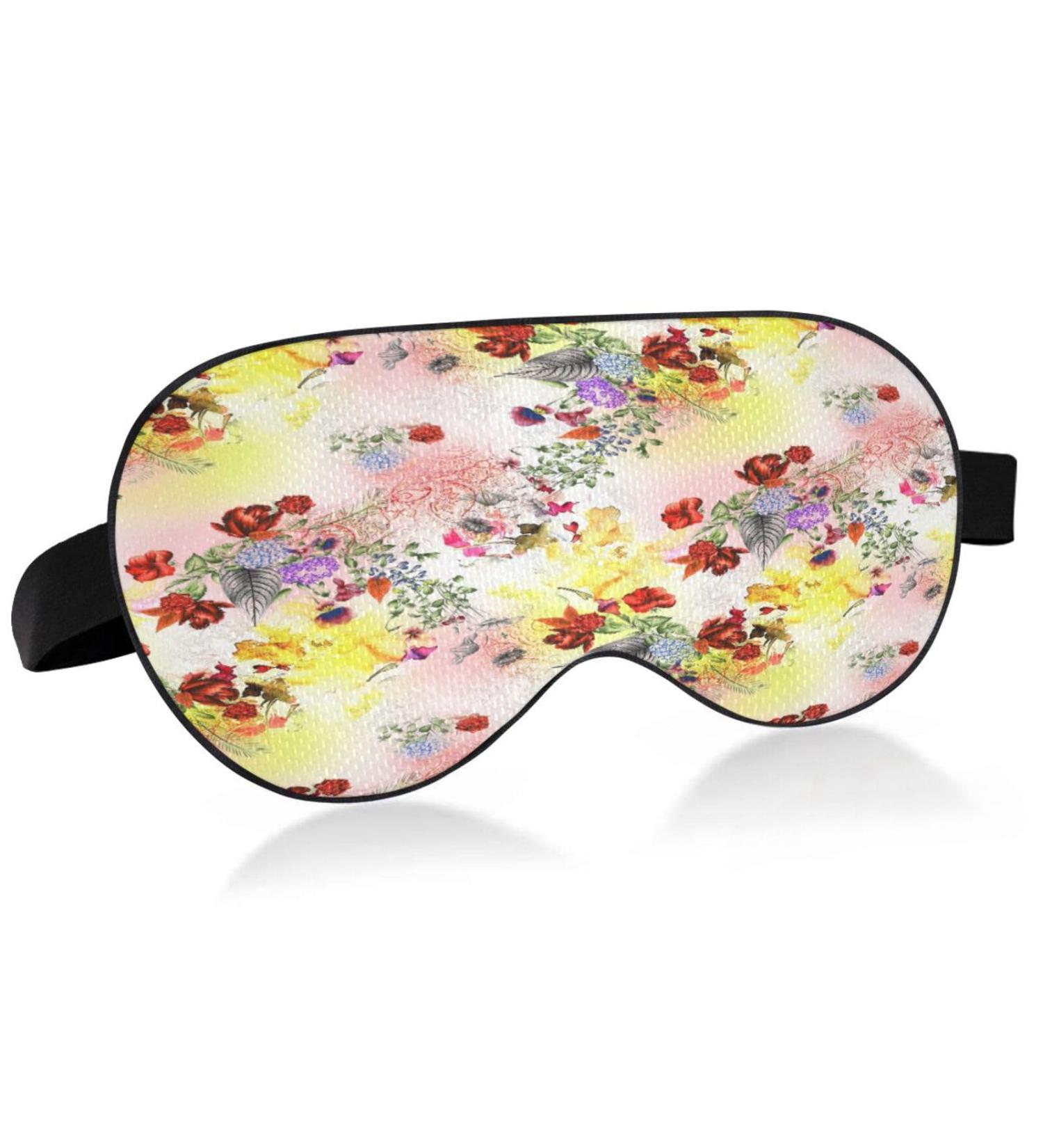WELLDAY Beautiful Flowers Sleep Mask - Adjustable Night Eye Shade for Comfortable and Deep Sleep - Buy Online on GoSupps.com