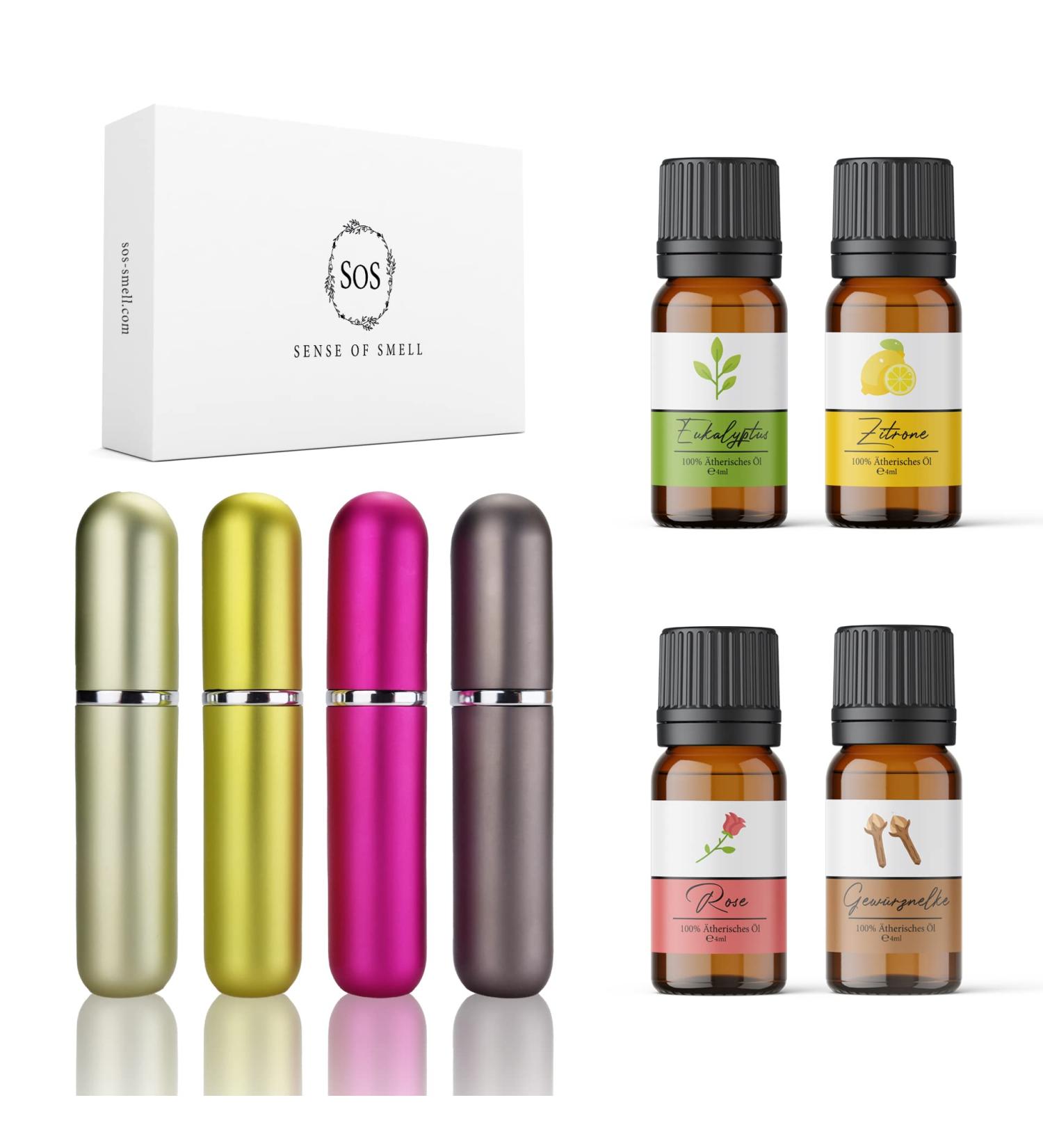 SOS Smell Training Set with Essential Oils | Effective Olfactory Pens for Loss of Smell | Eucalyptus Rose Lemon Nelke | Learn to Smell Again - Buy Online on GoSupps.com
