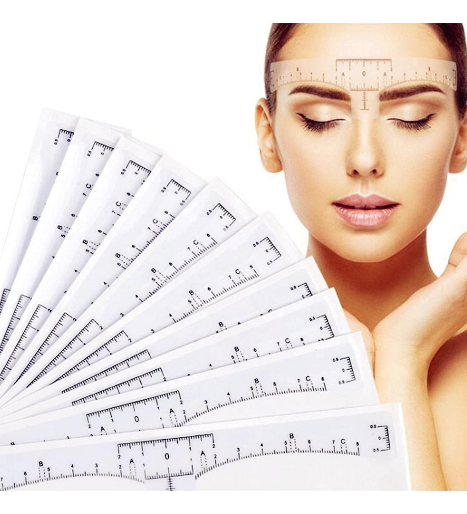 XHBTS 100 Pack Disposable Eyebrow Ruler Stickers - Microblading Guide Stencil for Perfect Eyebrow Shape - Makeup Tool - Buy Online on GoSupps.com