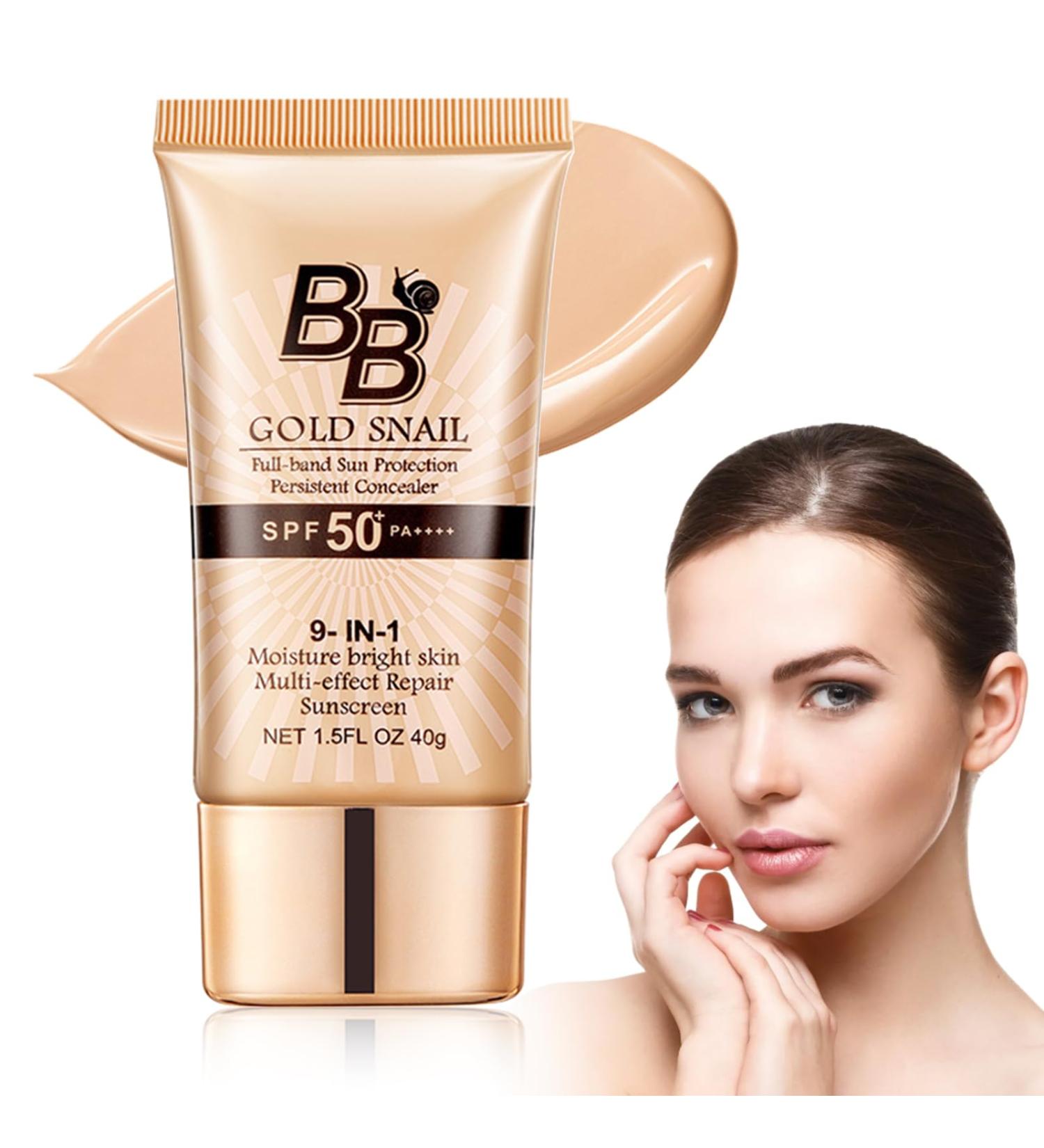 BB Cream Light Tinted Moisturiser Face Women BB Cream Foundation BB Cream Cover Blemishes tinted spf 50 face moisturiser Gold Snail Sunscreen - Buy Online on GoSupps.com