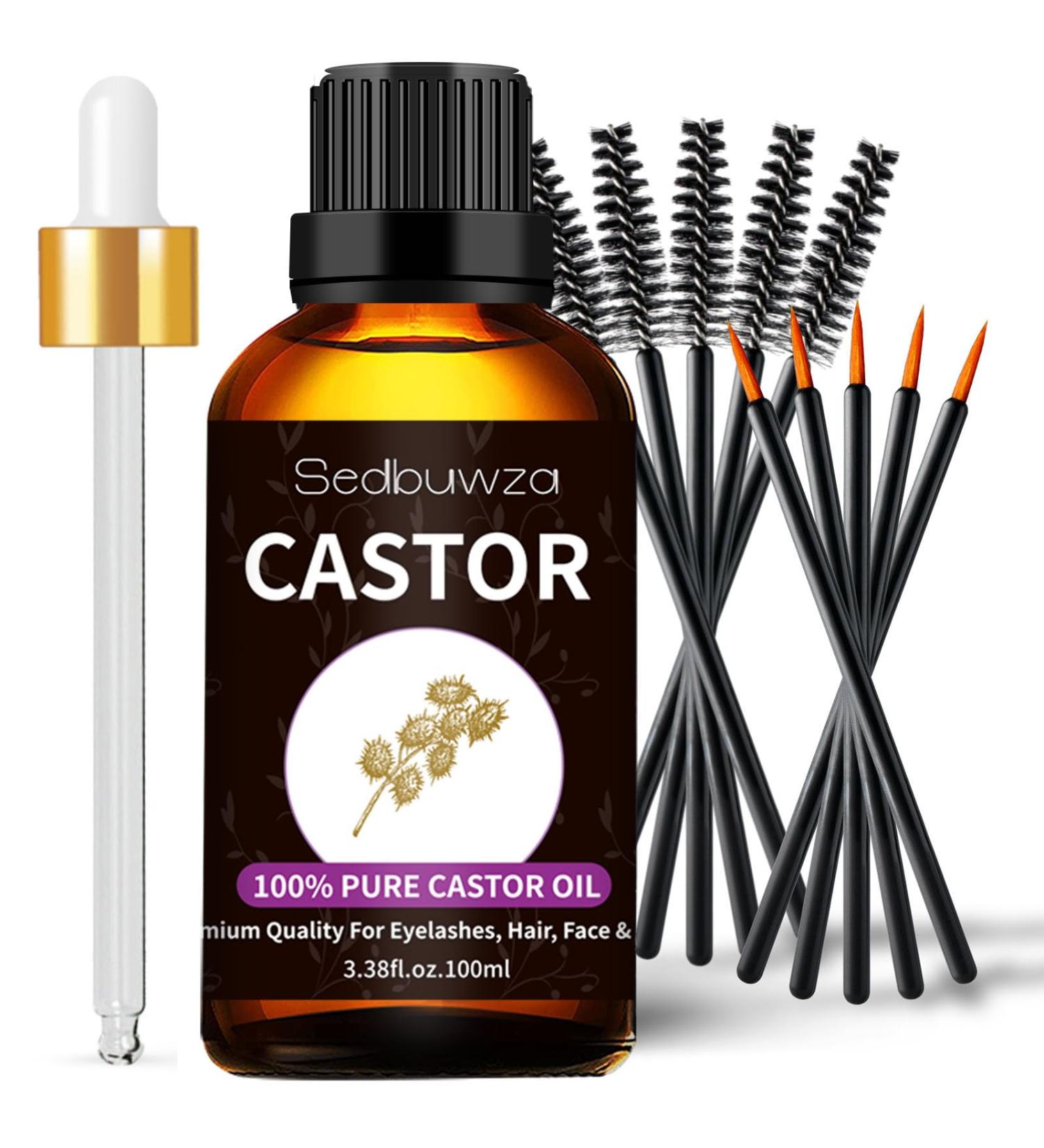 Organic Cold Pressed Castor Oil for Hair Eyelashes and Beard Growth - 3.38 fl oz Unrefined | Sedbuwza - Buy Online on GoSupps.com