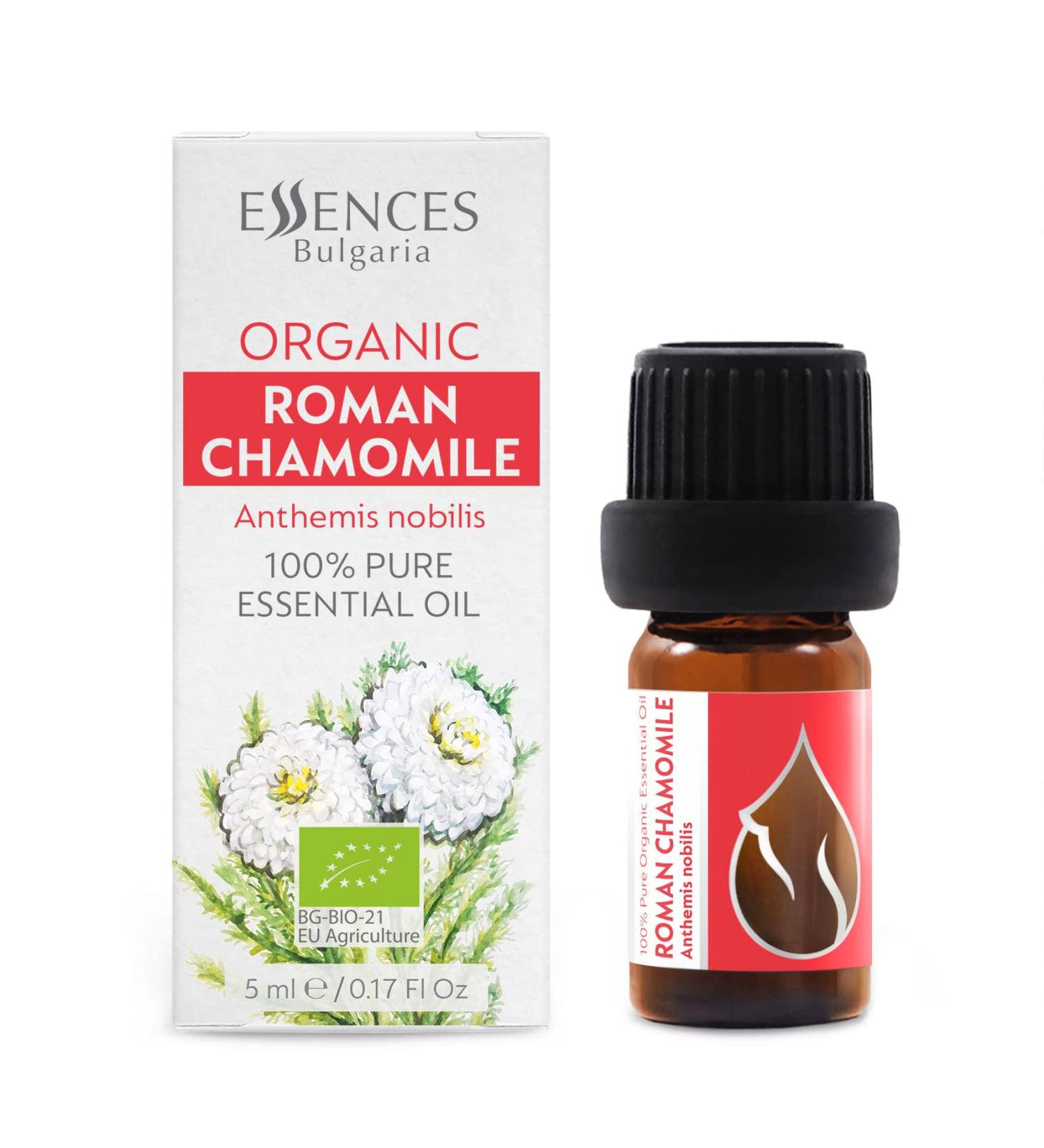 Essences Bulgaria Bio Roman Chamomile Essential Oil 5ml | 100% Natural & Vegan | Undiluted Bio-Certified Quality | Family Business | International Shipping Available - Buy Online on GoSupps.com