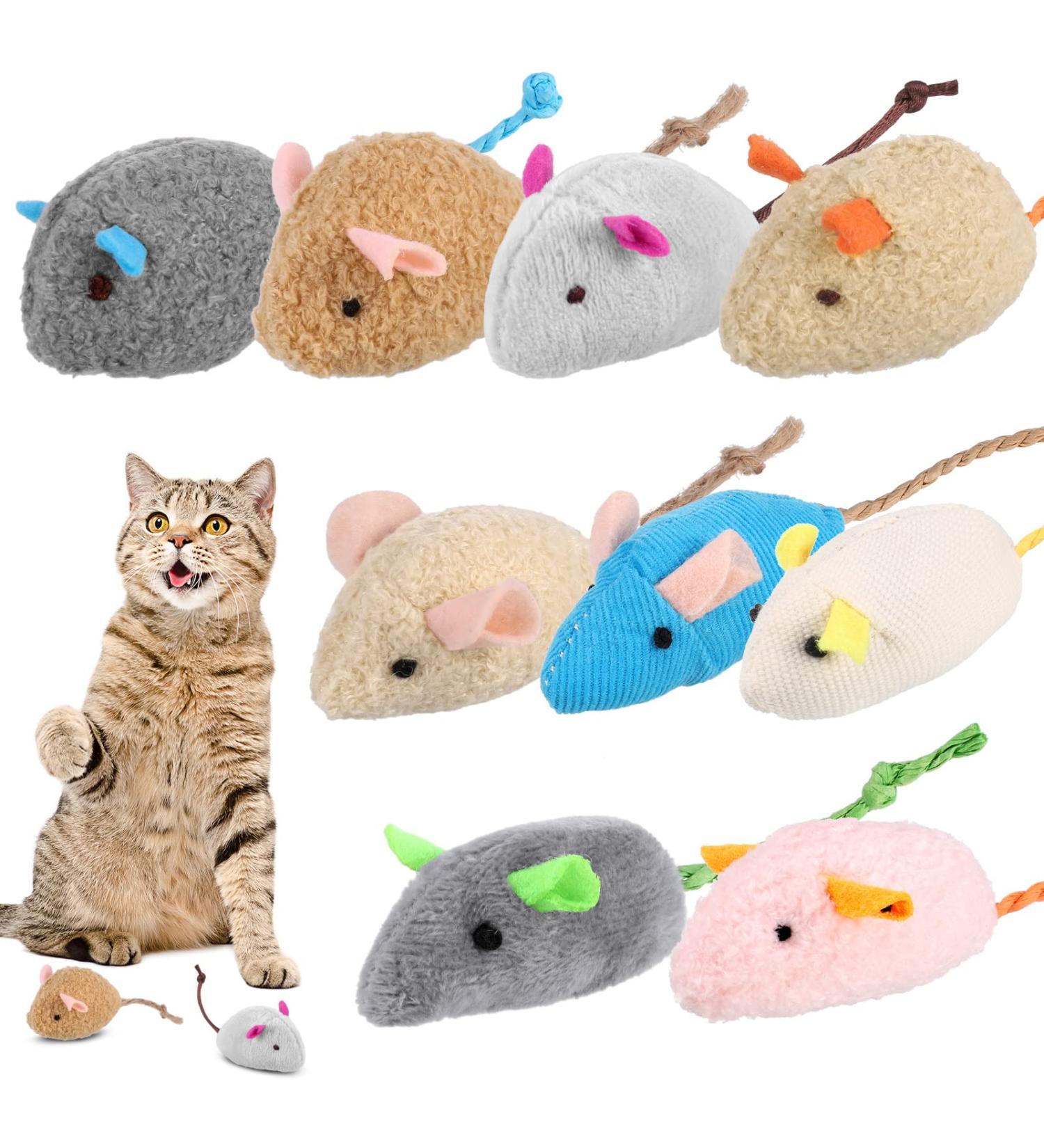 Chef Vinny 9 Pcs Cat Mouse Toys Catnip Cat Toys Chew Toys for Cat Soft Plush Catnip Cat Toys Mice Toys with String Tails Interactive Play for Cat Puppy Kitty Kitten - Buy Online on GoSupps.com
