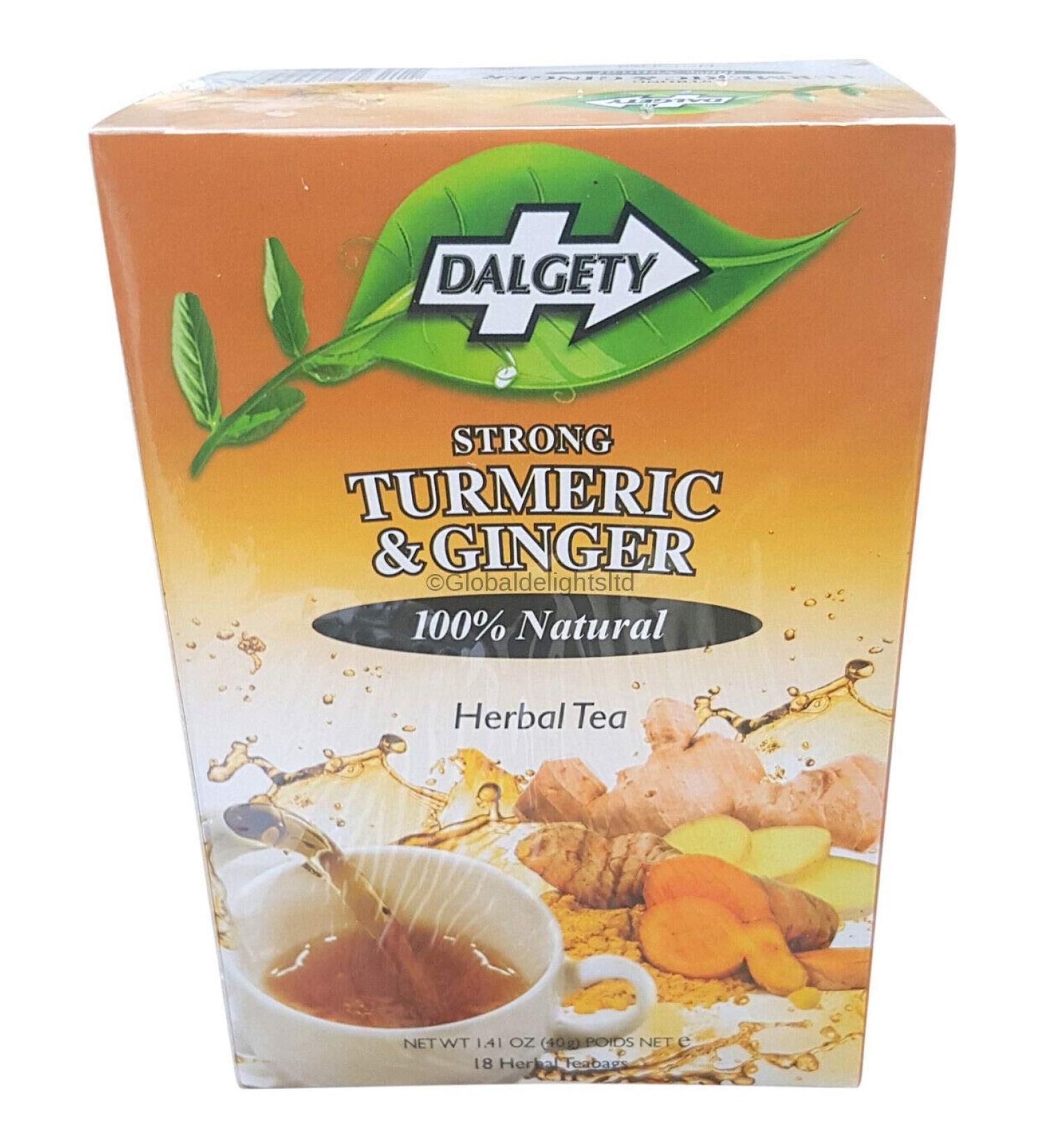 Dalgety Teas 2 x Dalgety Strong Turmeric & Ginger Herbal Tea - Buy Online on GoSupps.com