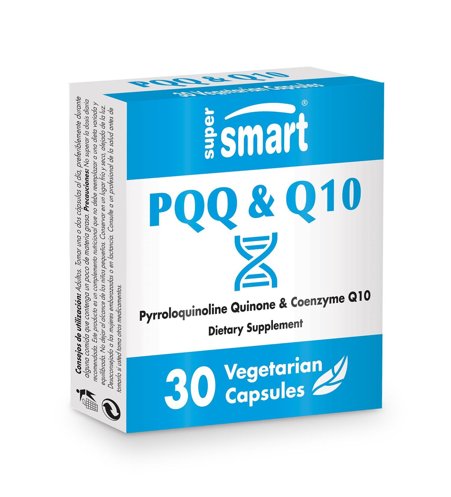 Supersmart PQQ & CoQ10 - Potent Antioxidant for Mitochondria Protection | Non-GMO Gluten-Free | 30 Vegetarian Capsules - Buy Internationally - Buy Online on GoSupps.com
