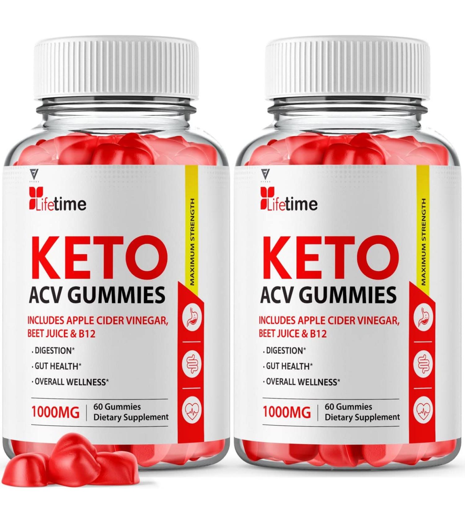 Lifetime Keto Plus ACV Gummies - Appetite Suppressant and Fat Burner (2 Pack, 120 Gummies) - Buy Online on GoSupps.com