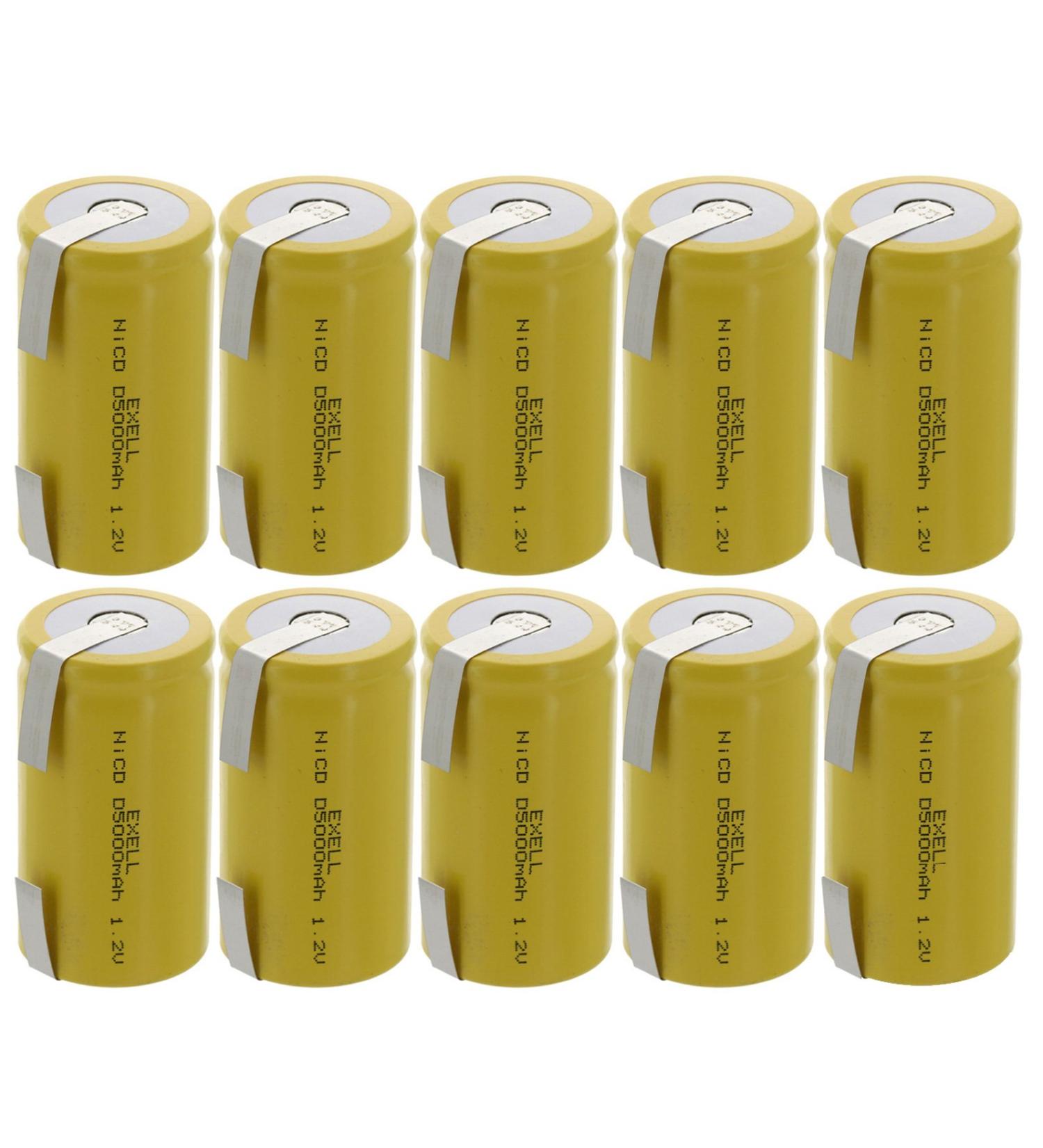 Buy Exell 10x D Size 1.2V 5000mAh NiCD Rechargeable Batteries - Ideal for Flushometers Hands-free Sinks Sanitizers & More - International Shipping Available - Buy Online on GoSupps.com