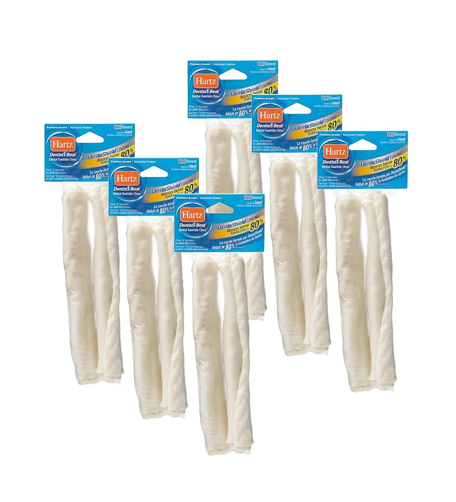 Hartz Dentist s Best DentaShield 8 Rawhide Chew 12 Units - 80% Less Tartar - Healthy Gums - Fresh Breath - Beef Flavor - Dental Care for Dog Pack of 12 Retriever Rolls for Large Dogs (6x2 Rolls) - Buy Online on GoSupps.com