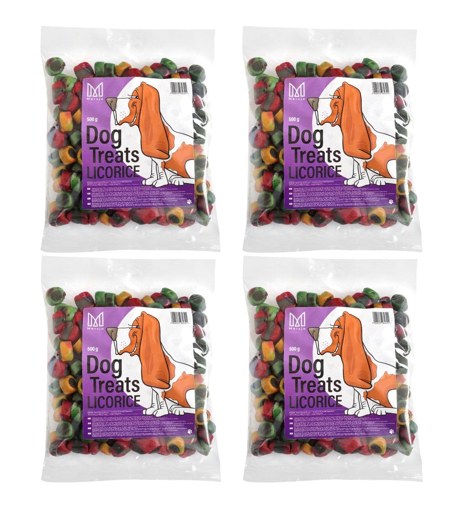 Mersjo Dog Snacks - 2000g Training Treats for All Breeds | Gently Dried Meat Delicacies & Liquorice Mix (4 Pack) - Ideal for Training & Rewards - Buy Online on GoSupps.com