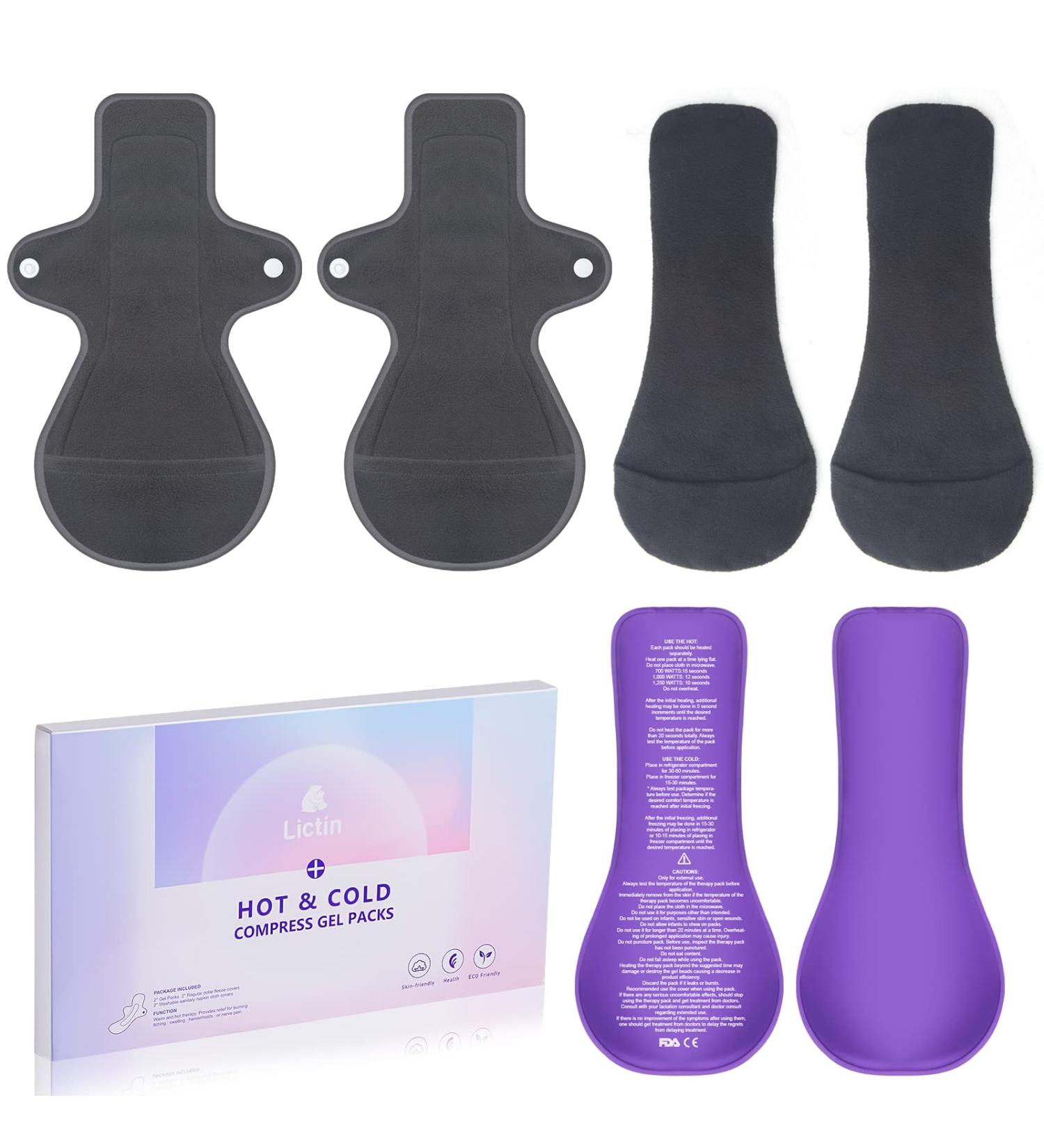 Perineal Ice Packs for Postpartum Pain Relief - Reusable Hot & Cold Pads for Pregnancy & Hemorrhoids - Includes 2 Ice Packs with 4 Washable Sleeves - 6 PCS - Buy Online on GoSupps.com
