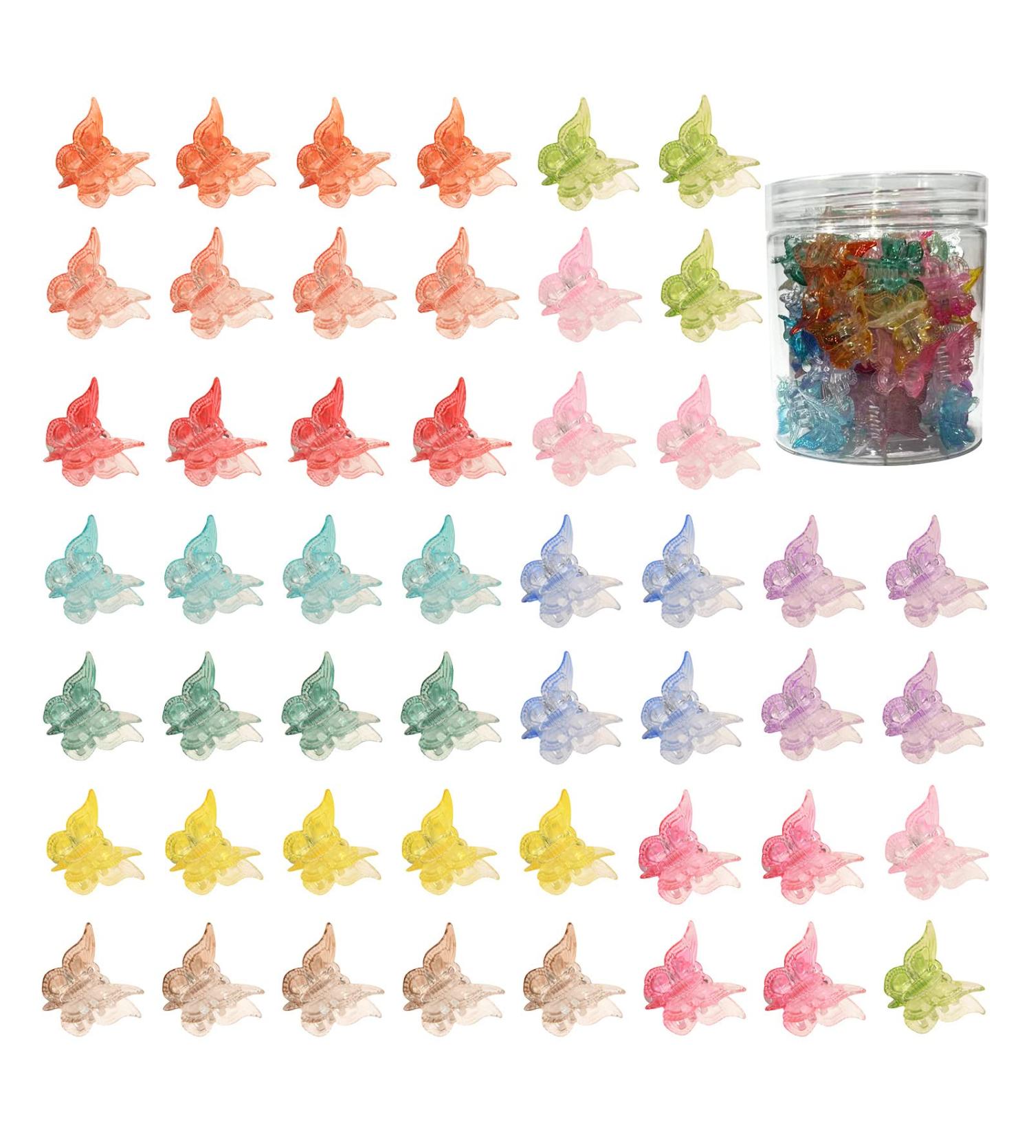 50 Pieces Mini Butterfly Hair Clips Set - Pastel Small Claw Hair Accessories for Women and Girls (Multicolor) - Buy Online on GoSupps.com