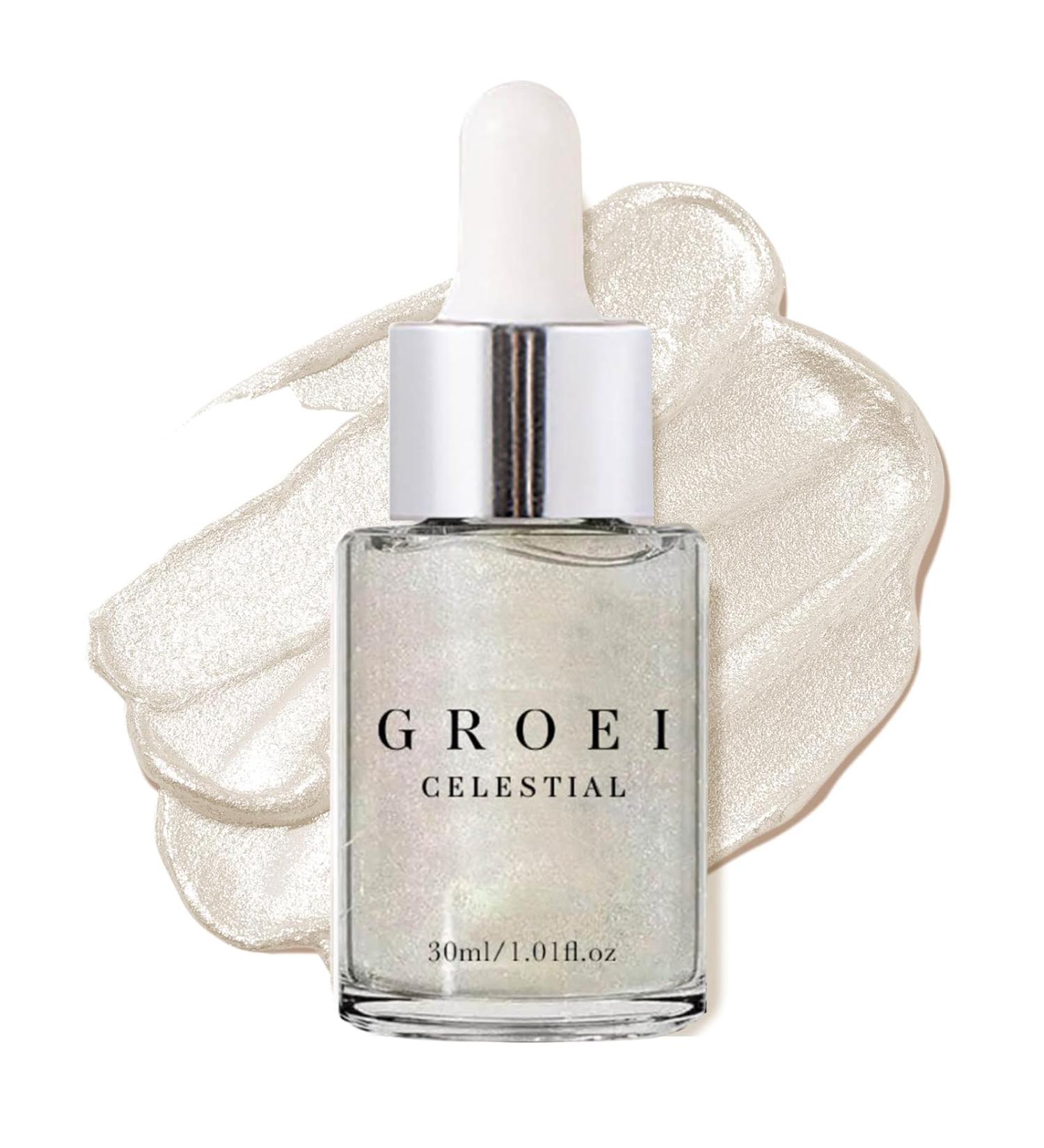 Celestial Body Shimmer Oil - Glow Highlighter & Illuminator with Natural Ingredients for Radiant Skin | 1.01 Fl Oz (Pack of 1 - Buy Online on GoSupps.com