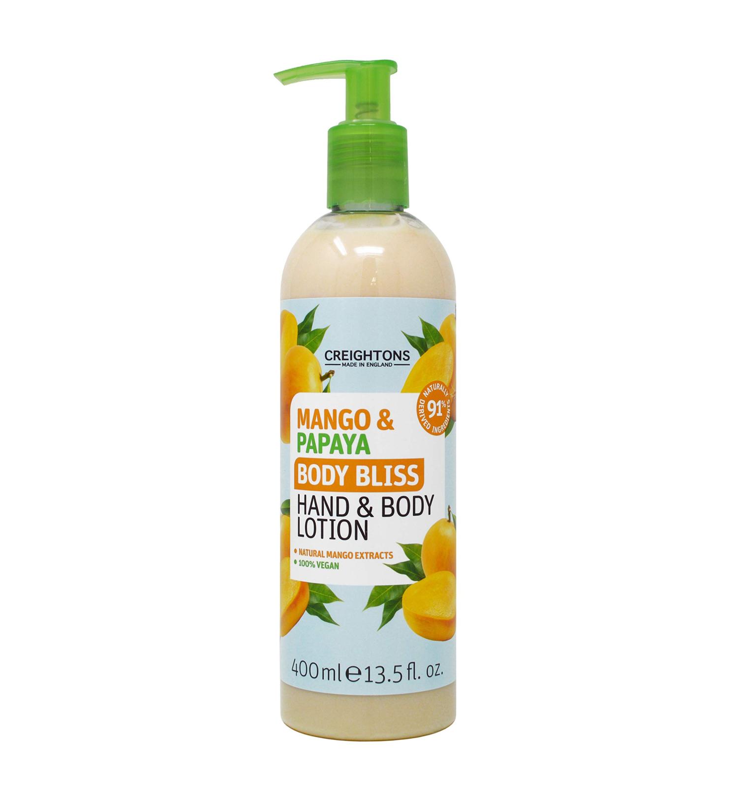 Body Bliss Mango & Papaya Hand and Body Lotion 400ml - Hydrating Body Moisturizer - Buy Online on GoSupps.com