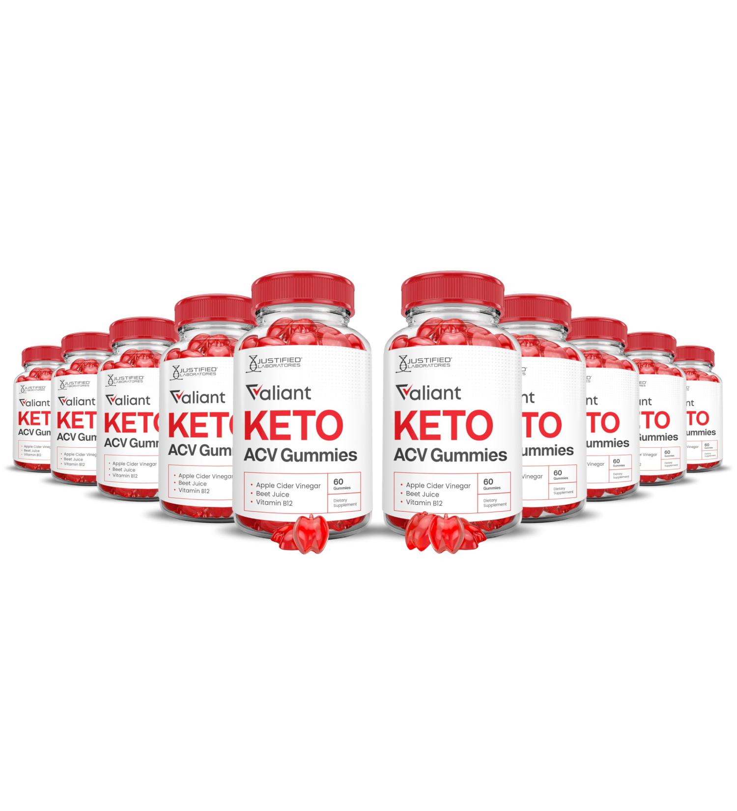 (10 Pack) Valiant Keto ACV Gummies Advanced Formula 1000MG Valant Keto Gummies Apple Cider Vinegar Formulated with Pomegranate Beet Juice Powder B12 Vegan Non GMO 600 Gummys - Buy Online on GoSupps.com