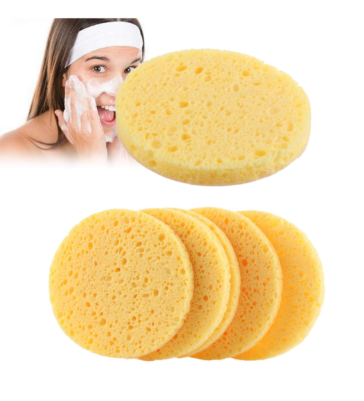 20 Pack Reusable Yellow Makeup Sponges - Natural Facial Cleaning & Makeup Removal Sponge - Buy Online on GoSupps.com
