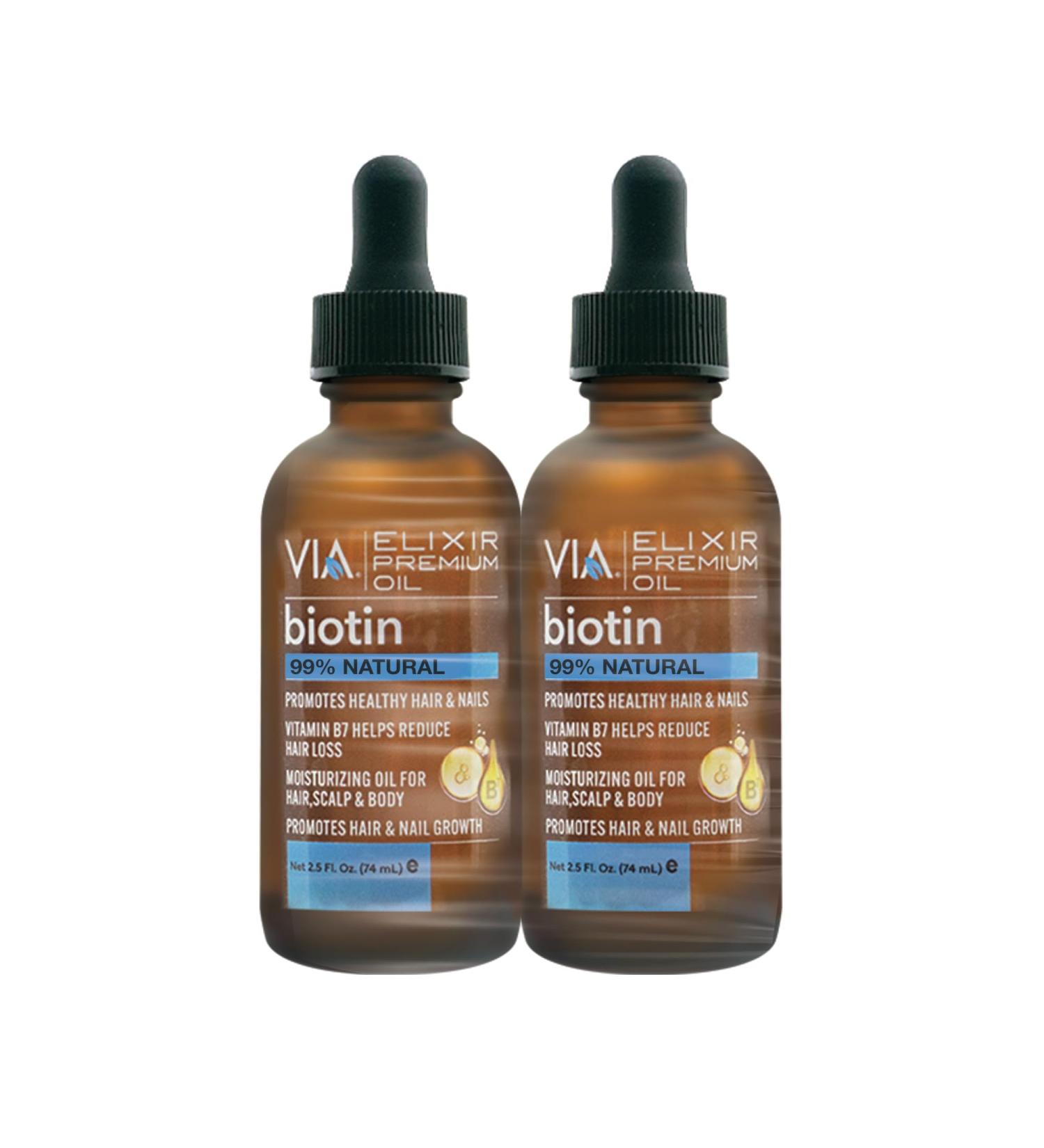 VIA Premium Elixir Biotin - Pack of 2 | Boost Hair & Skin Health - International Shipping Available - Buy Online on GoSupps.com