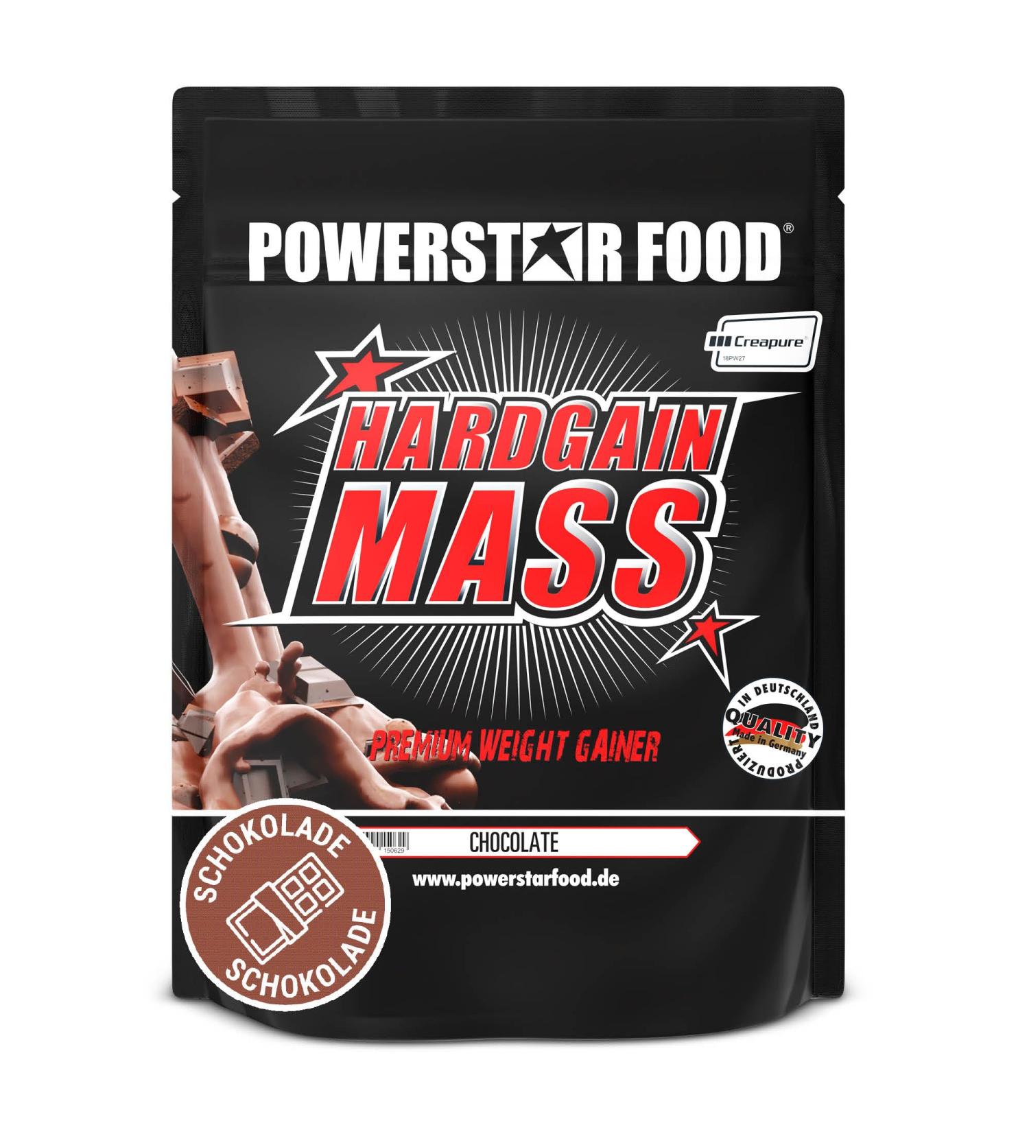 Powerstar Hardgain Mass 1600G | Sugar-Free Weight Gainer with Creatine | Fast Muscle Building | German Quality | Chocolate Flavor - 1.6 kg Pack - Buy Online on GoSupps.com