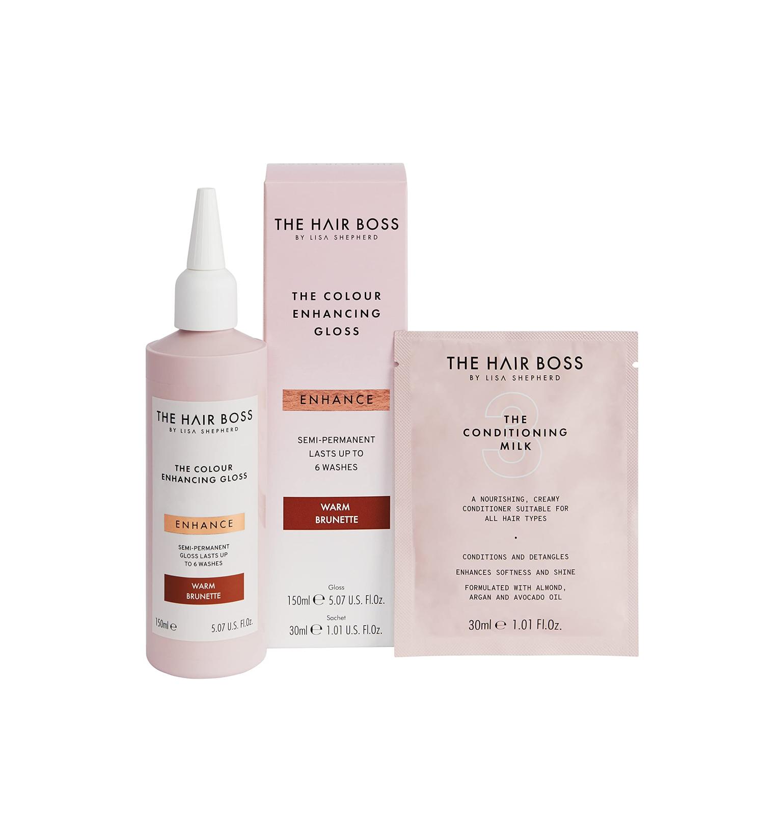 The Hair Boss Warm Brunette Colour Enhancing Gloss 150ml - Semi-Permanent Hair Treatment - Buy Online on GoSupps.com