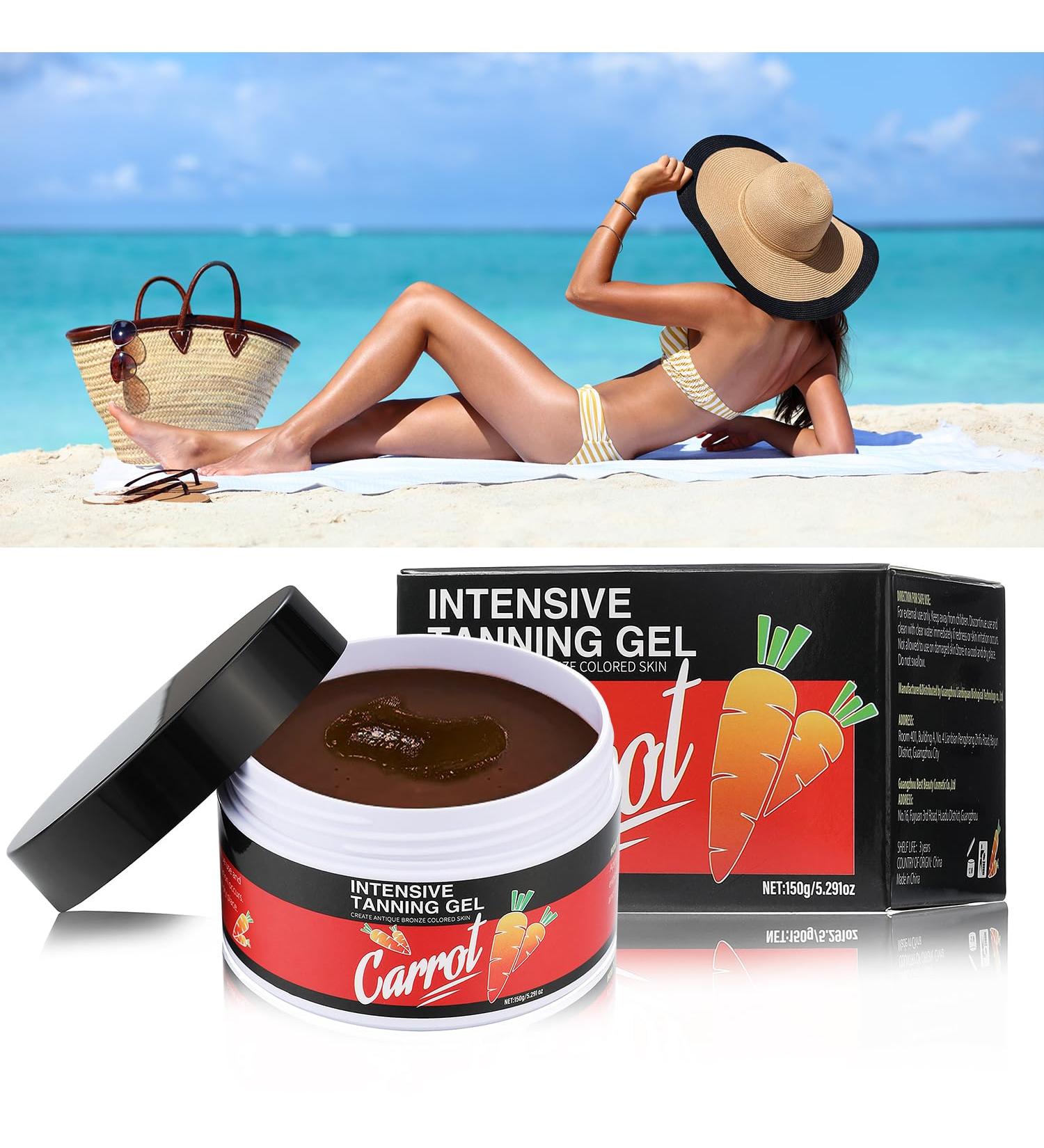 Intensive Carotene Tanning Gel - Accelerate Your Outdoor Tan & Achieve Radiant Glow | Haute Beauty Shine Brown Tanning Gel for Sun-Kissed Skin - Buy Online on GoSupps.com