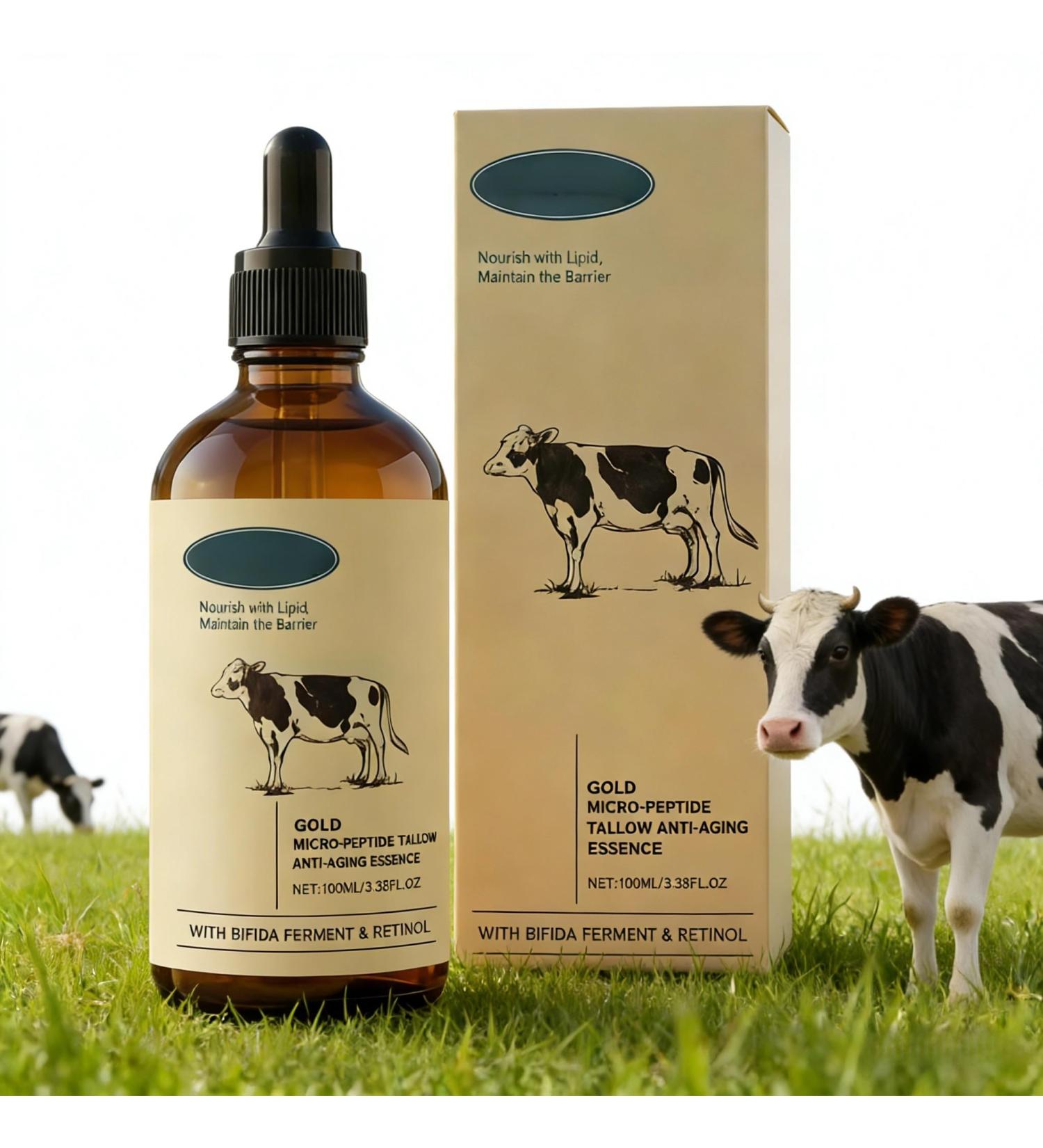 Retinol Gold Micro-Peptide Tallow Anti-Aging Serum with Beef Tallow Hydrates Firms & Improves Skin Elasticity Nourishing Facial Essence for Moisturized Lifted Skin 3.38 Fl Oz - Buy Online on GoSupps.com