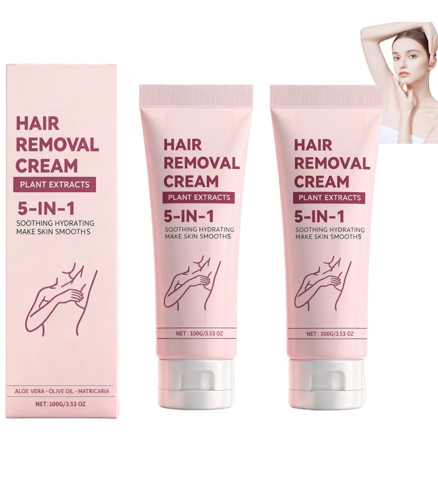  XINRAN Set of 2 moisturizing body creams - Long-lasting smoothing - Travel size - Body hair removal cream - On the go - Bikini line - Legs - Underarms - Face - Full body - Buy Online on GoSupps.com