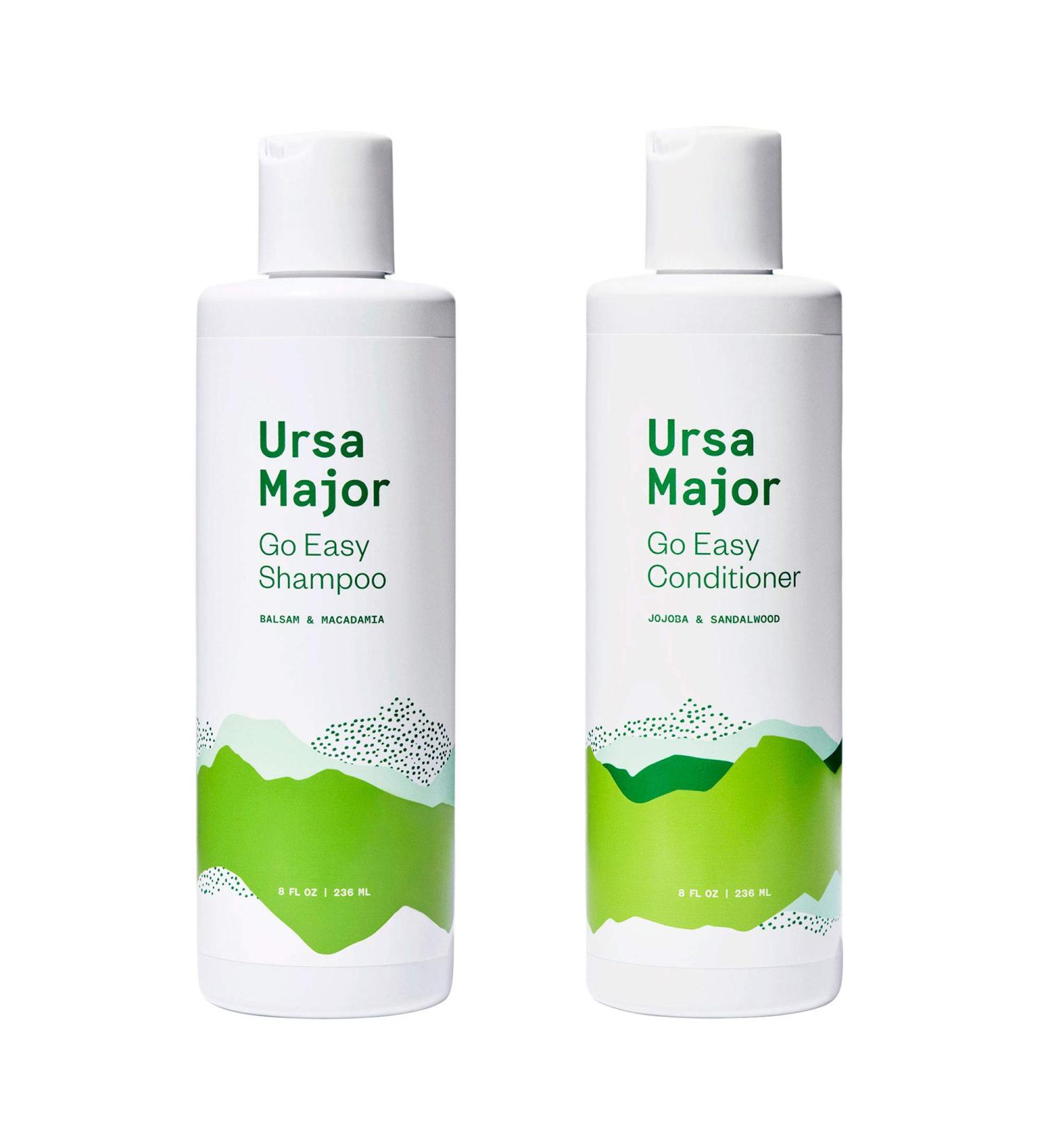 Ursa Major Go Easy Daily Shampoo and Conditioner Set - 8oz, Men & Women, All Hair Types - Natural, Vegan, Cruelty-Free - Buy Online on GoSupps.com