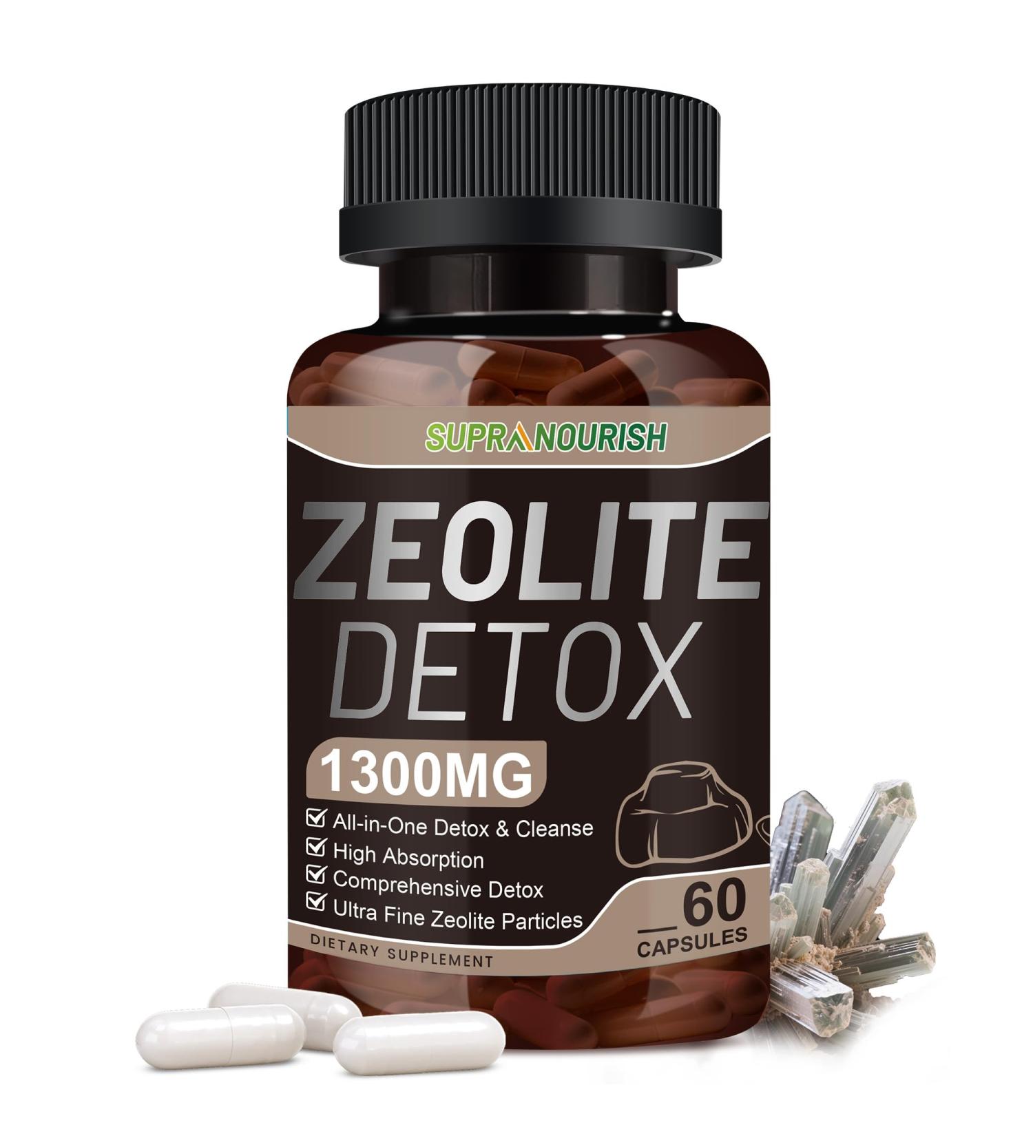 Zeolite Detox Capsules, 1-2 m Clinoptilolite, Organic Activated Charcoal & Bentonite Clay, Multi-Active Formula for Full Body, Gut & Liver Cleanse, Supplement for Men & Women, 60 Capsules 60 Count (Pack of 1) - Buy Online on GoSupps.com