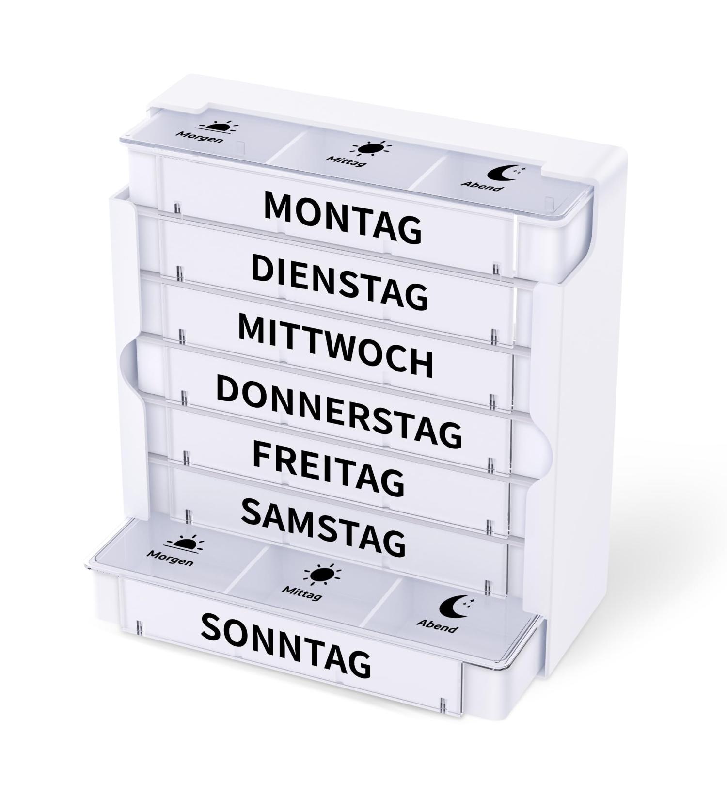Weekly Pill Organizer Box Opret 7-Day Medication Organizer for AM/PM Doses Ideal for Supplements & Tablets Compact & White - Buy Online on GoSupps.com