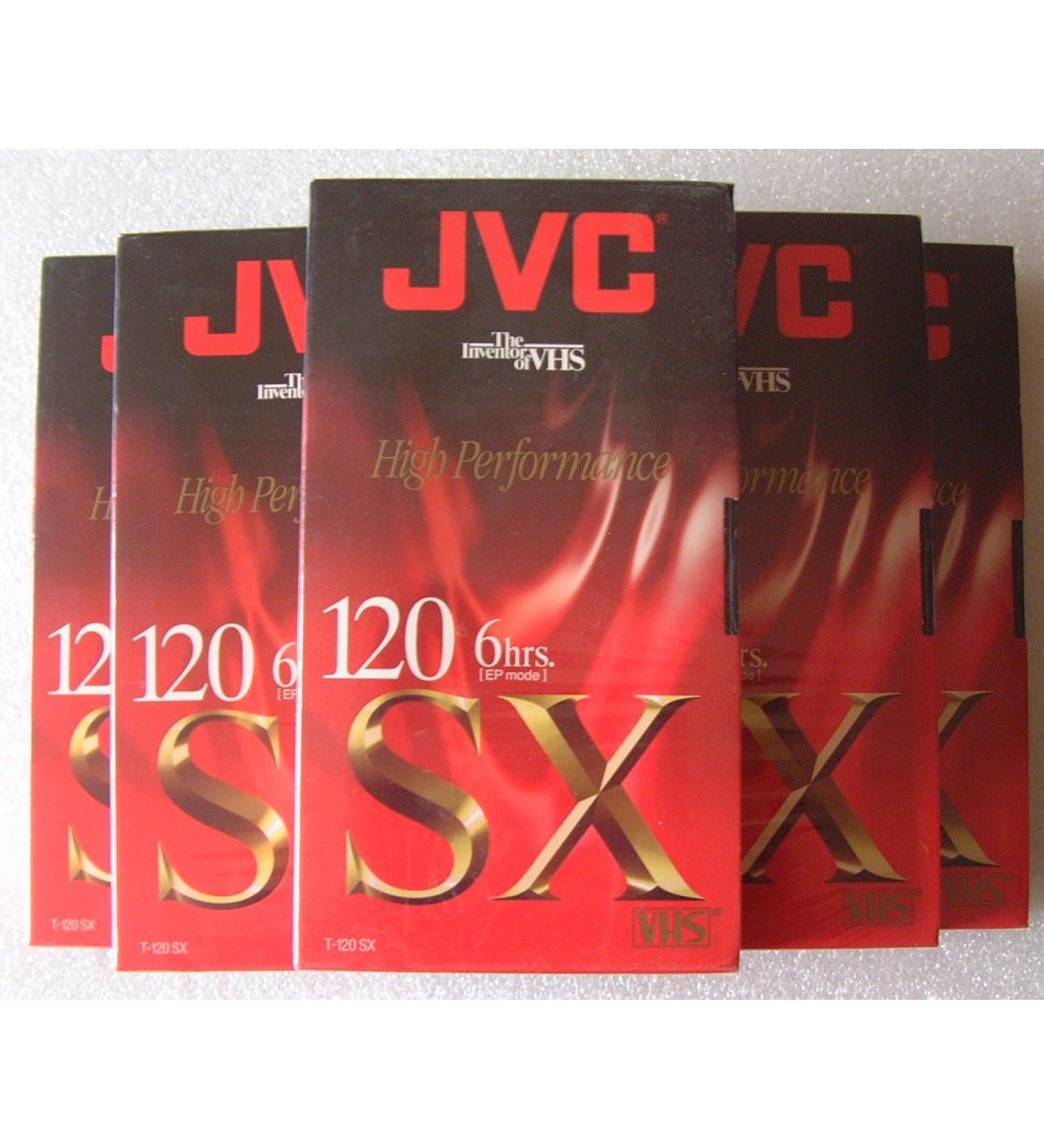 JVC High Performance SX 120 6hrs. VHS tapes.5 Pack