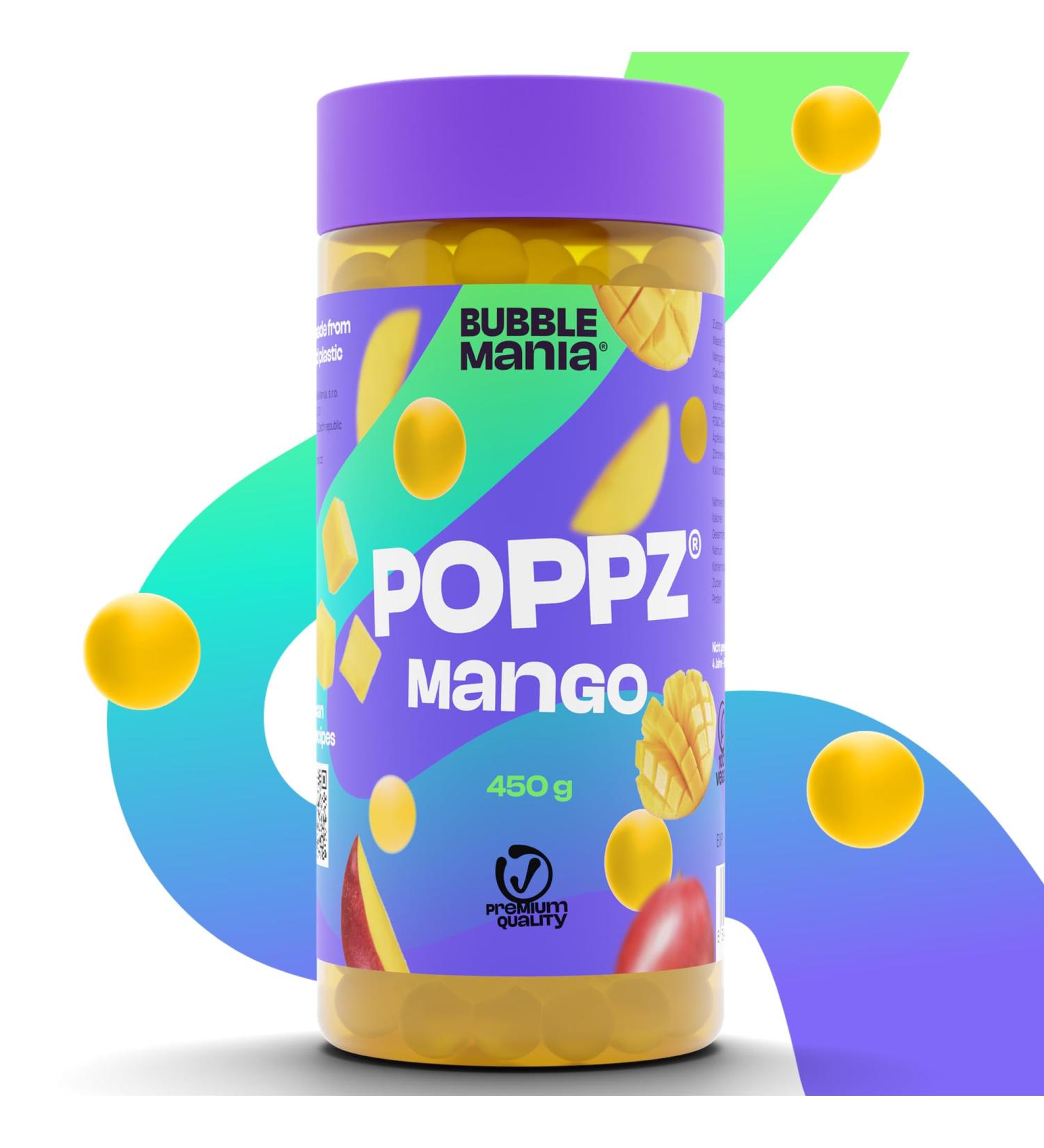 POPZ Popping Boba Fruit Pearls for Bubble Tea - Mango Flavor | 450g Pack - Bubble Mania - Buy Online on GoSupps.com