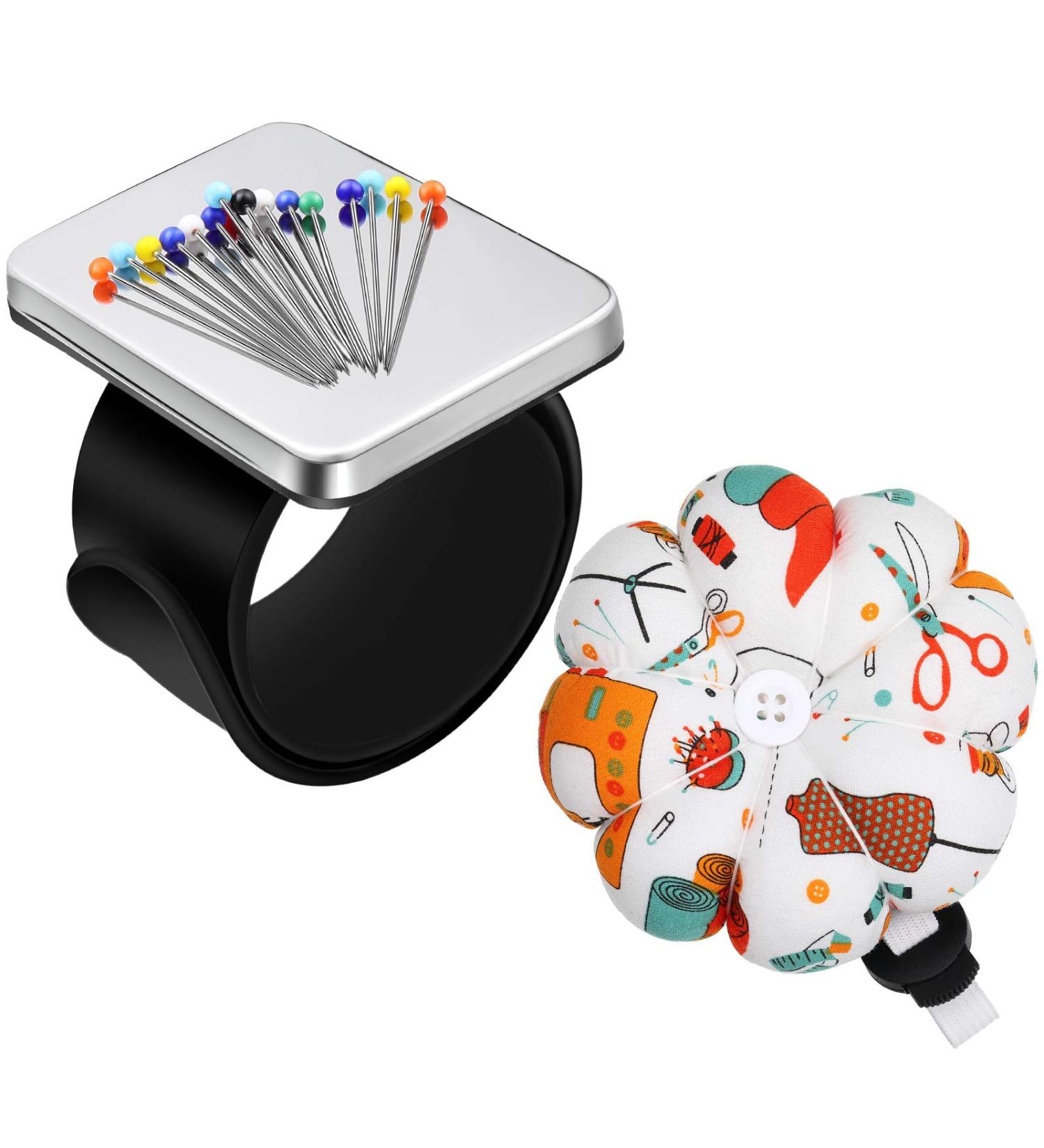 2-Piece Magnetic Wrist Sewing Pincushion Set for DIY Craft and Hand Sewing - Includes Wrist Pin Cushions and Needle Holder Band - Buy Online on GoSupps.com