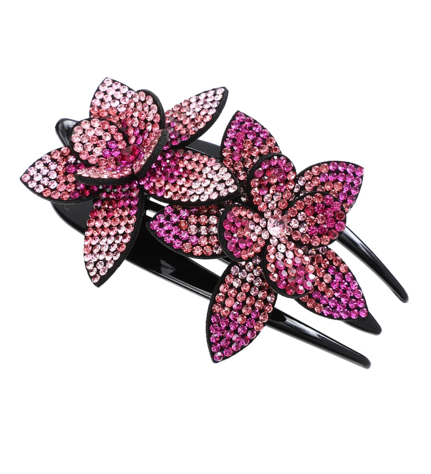 Beatifufu Grip Flower Back Hair Clip Back Hair Holder Clip Rhinestones Back Hair Holder Back Hair Barrette Rhinestones Back Hair Clip - Buy Online on GoSupps.com