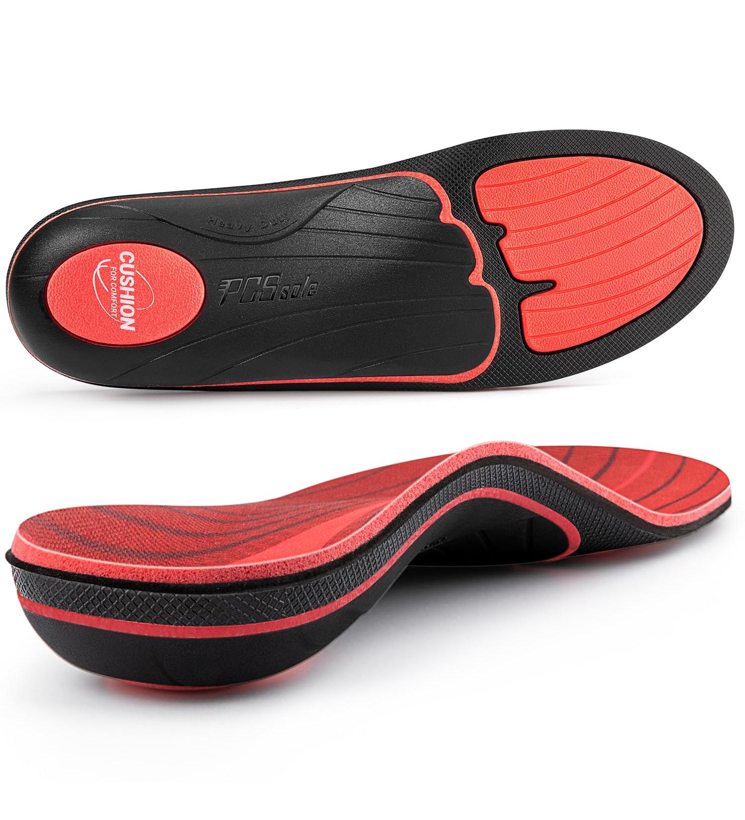 PCSSole Orthopedic Insoles for Plantar Fasciitis Heel Spur & Flat Feet | Comfort & Support for Men & Women EU47-48 (30.2cm) - Red - Buy Online on GoSupps.com
