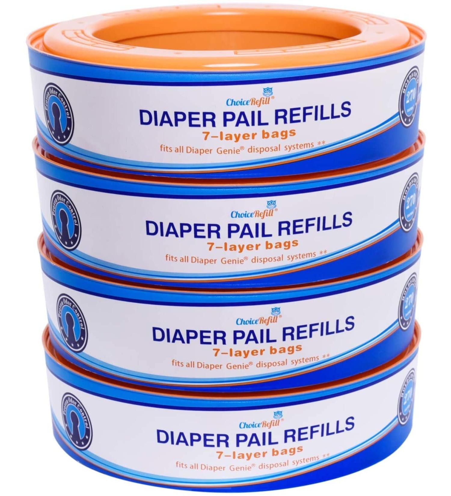 ChoiceRefill Diaper Genie Pail Refills - 4-Pack, 1080 Count - Buy Online on GoSupps.com