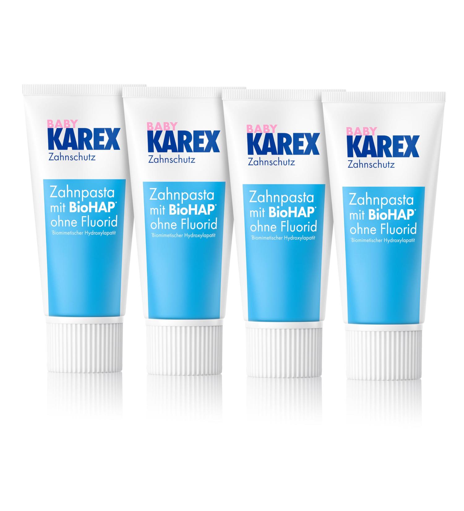Dr AS Baby Karex Toothpaste 4 x 50 ml The ideal introduction to brushing teeth for babies aged 02 years cleans gently with BioHAP and without fluoride 50 ml 4er Pack