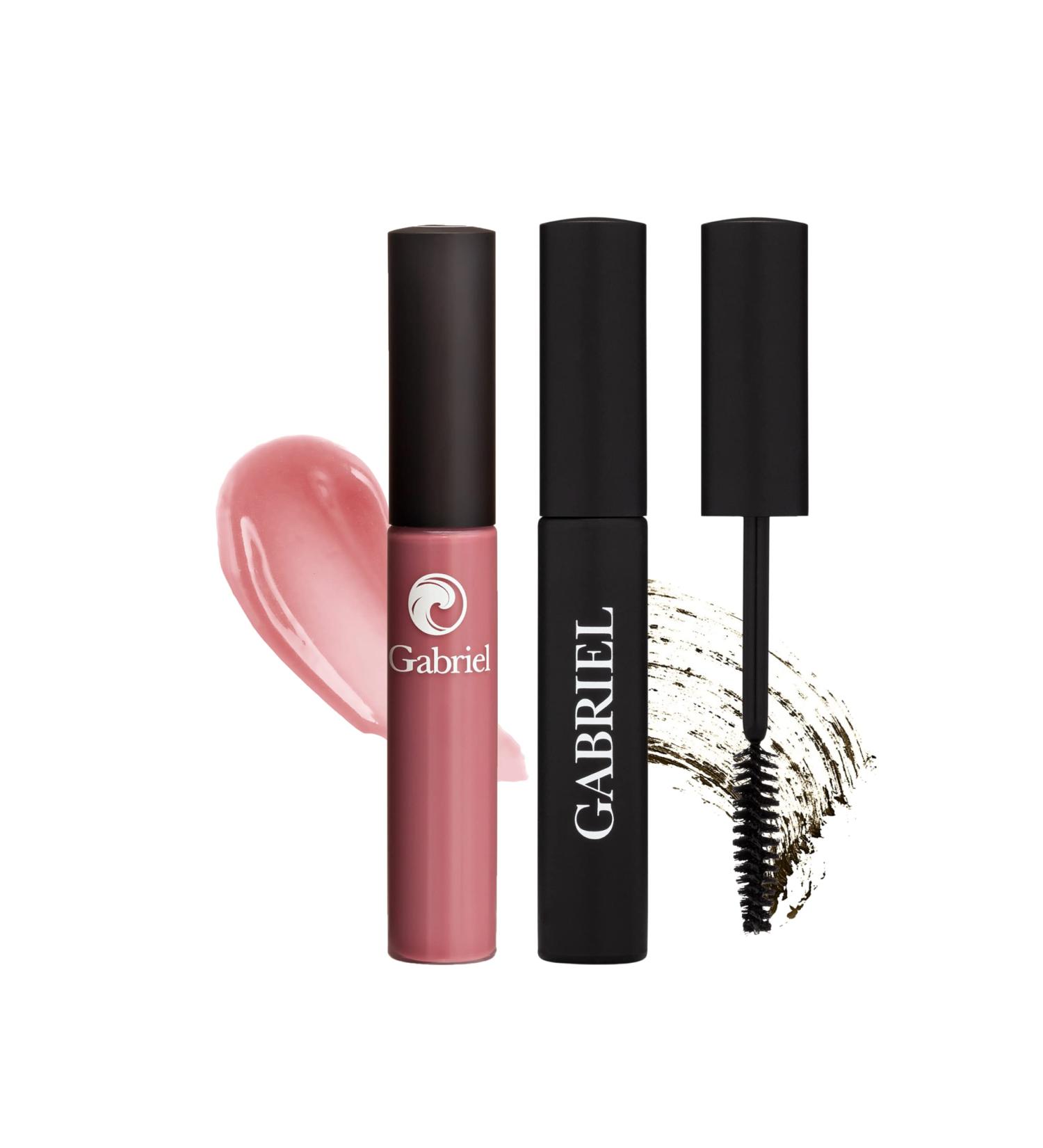 Gabriel Cosmetics Natural Lip Gloss | Paraben Free, Vegan, Gluten-free | Infused with Jojoba Seed Oil & Aloe | Long Lasting .27 fl oz (Soft Berry Gloss & Black/Brown) - Buy Online on GoSupps.com