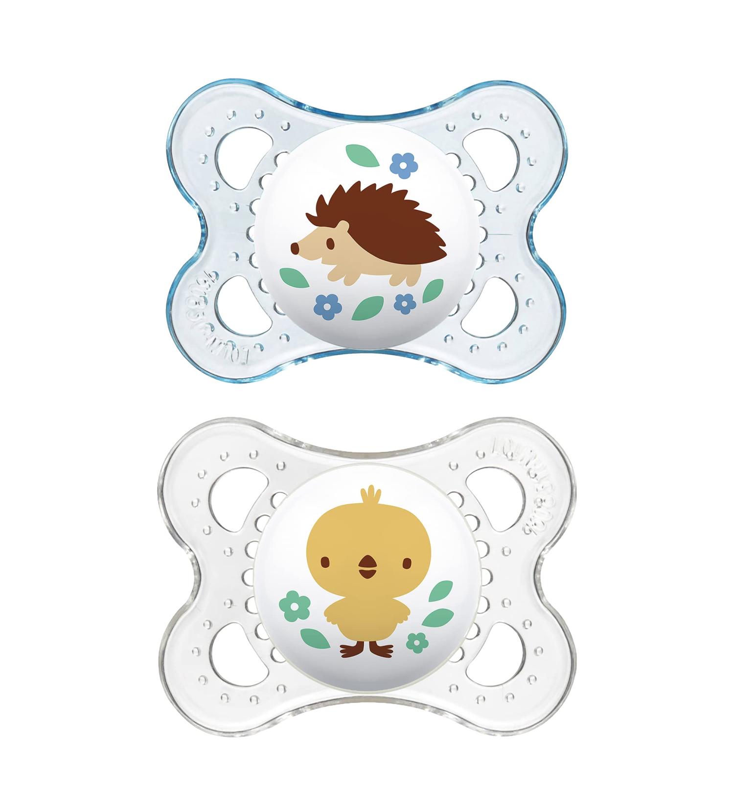 MAM Original Baby Pacifier 2 Pack 0-6 Months Clear/Boy - Sterilizer Case - Promotes Healthy Oral Development - 2 Count - Buy Online on GoSupps.com