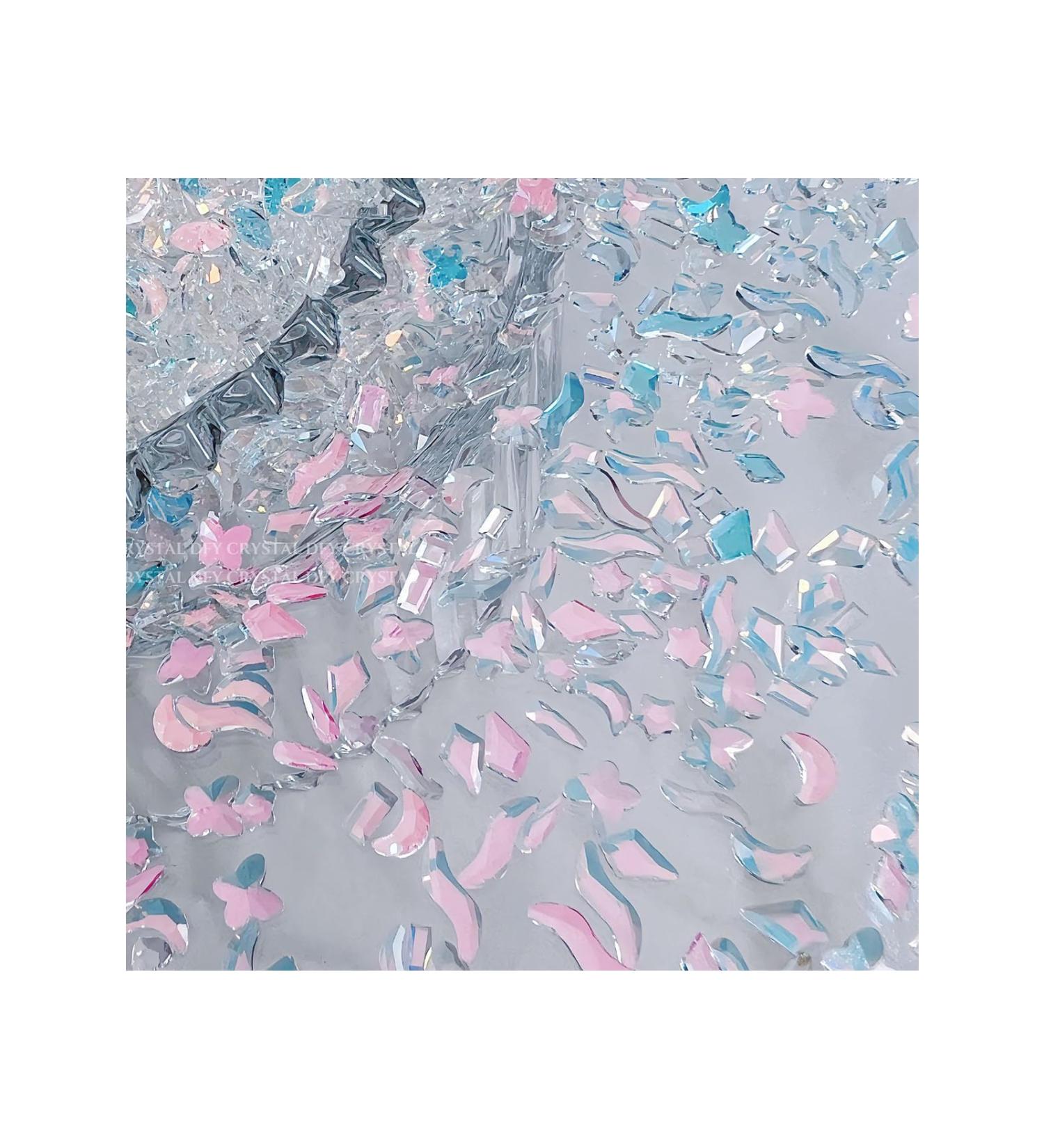 FEIlei 50Pcs Mixed Glass Crystal Hybrid Diamond Rhinestones Nail Art Decorations Drop Rhombus Flatback Stones 3D Gems - Buy Online on GoSupps.com