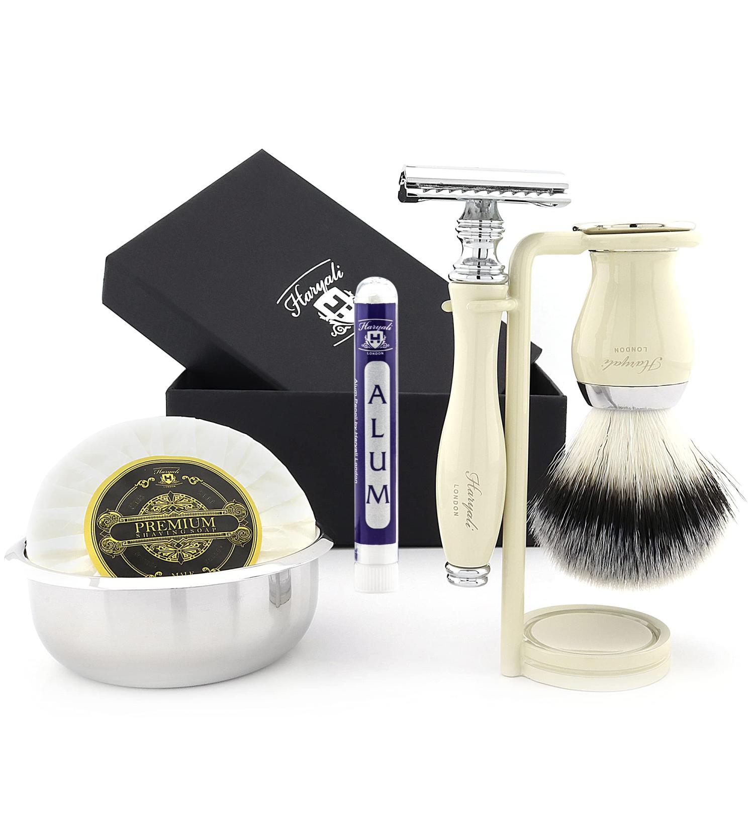 Premium Shaving Kit Gift for Men - Safety Razor Brush Bowl Stand - No Blades Included | International Shipping - Buy Online on GoSupps.com