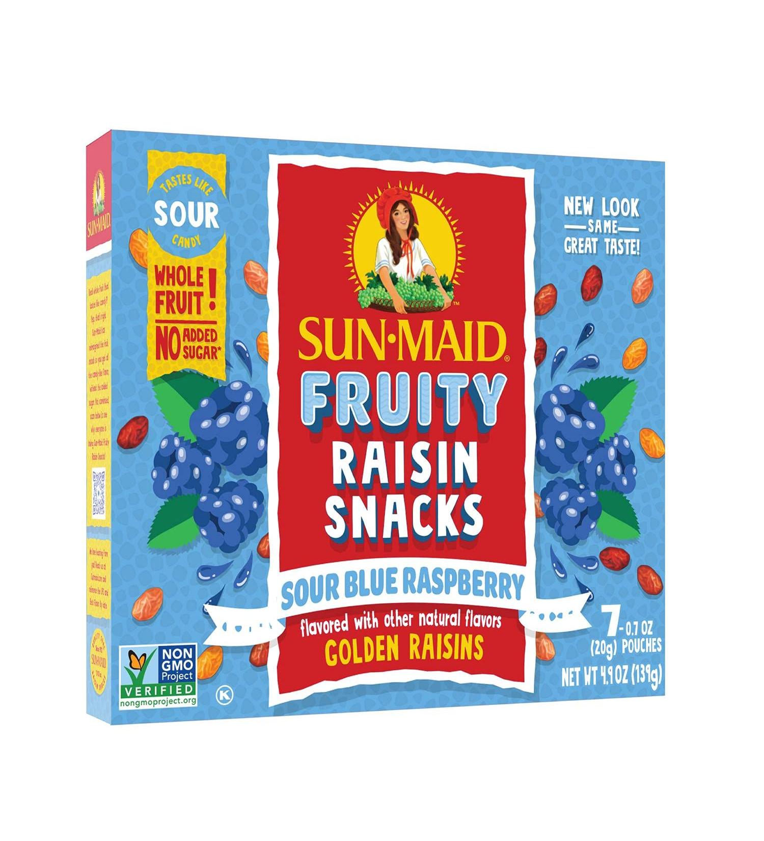 Sun-Maid Blue Raspberry Sour Raisin Snacks 0.7oz - 7 CT - Delicious and Tangy Fruit Snack - Buy Online on GoSupps.com