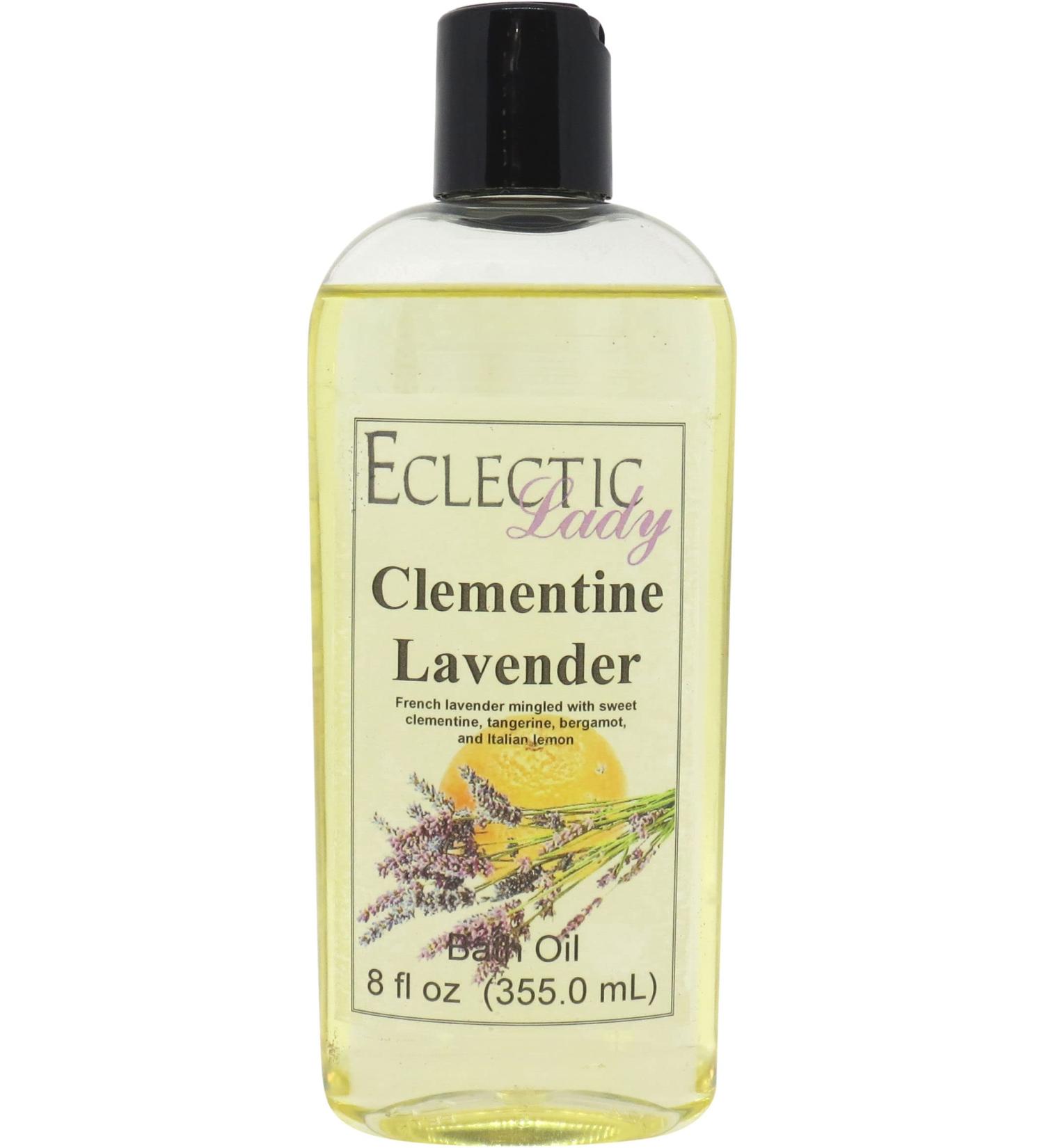 Clementine Lavender Bath Oil - Relaxing Moisturizing Body Oil for Sensitive Skin | 8 oz Eclectic Lady Scented Bath Oil - Buy Online on GoSupps.com